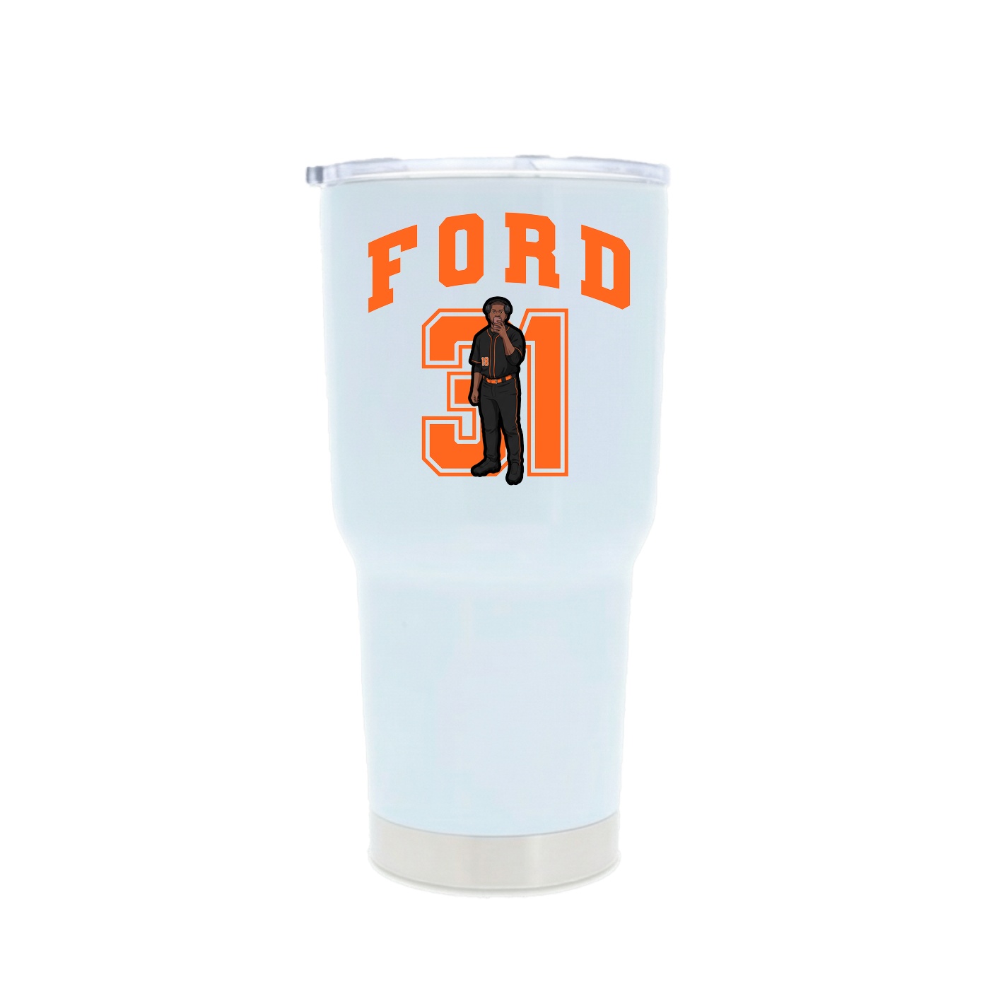 30oz Stainless Steel Tumbler — Number in White