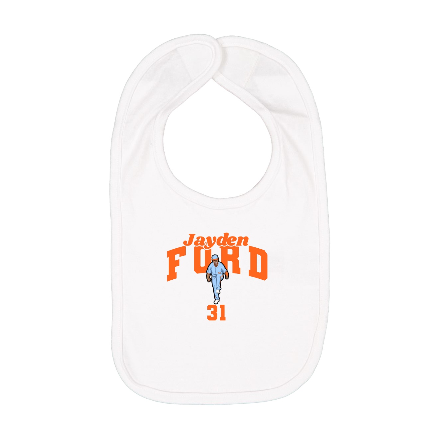 Infant Bib — Signature Arch in White
