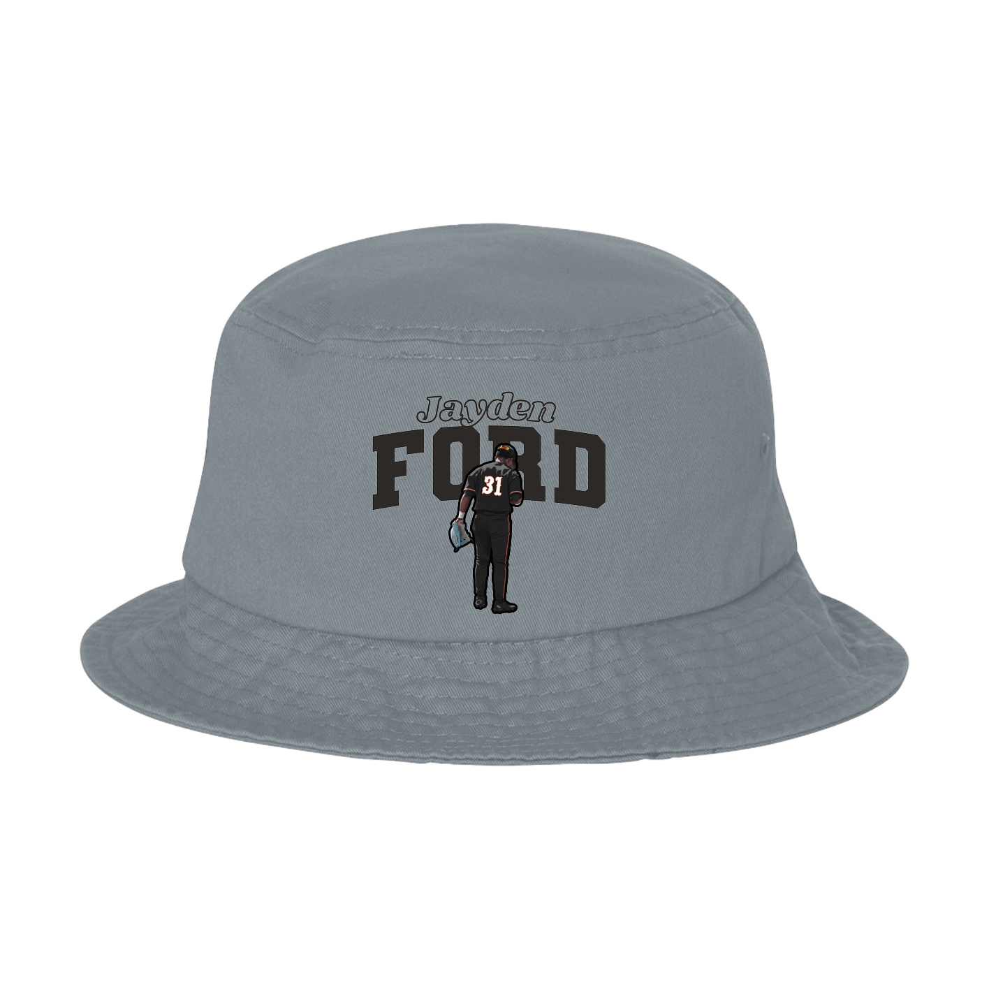 Bucket Cap — Name Arch in Grey
