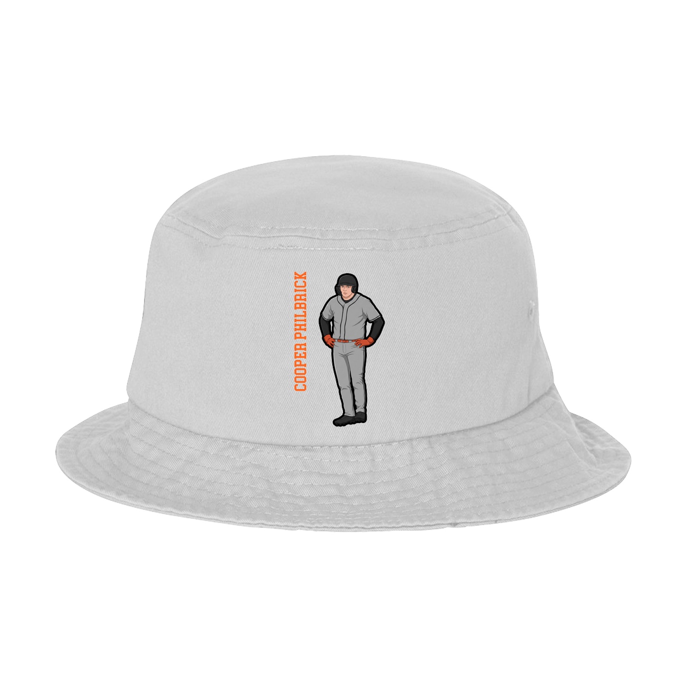 Bucket Cap — Name Vertical in White