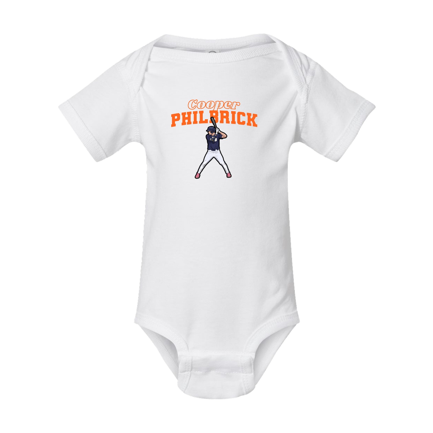 Baby Onesie — Name Arch in White