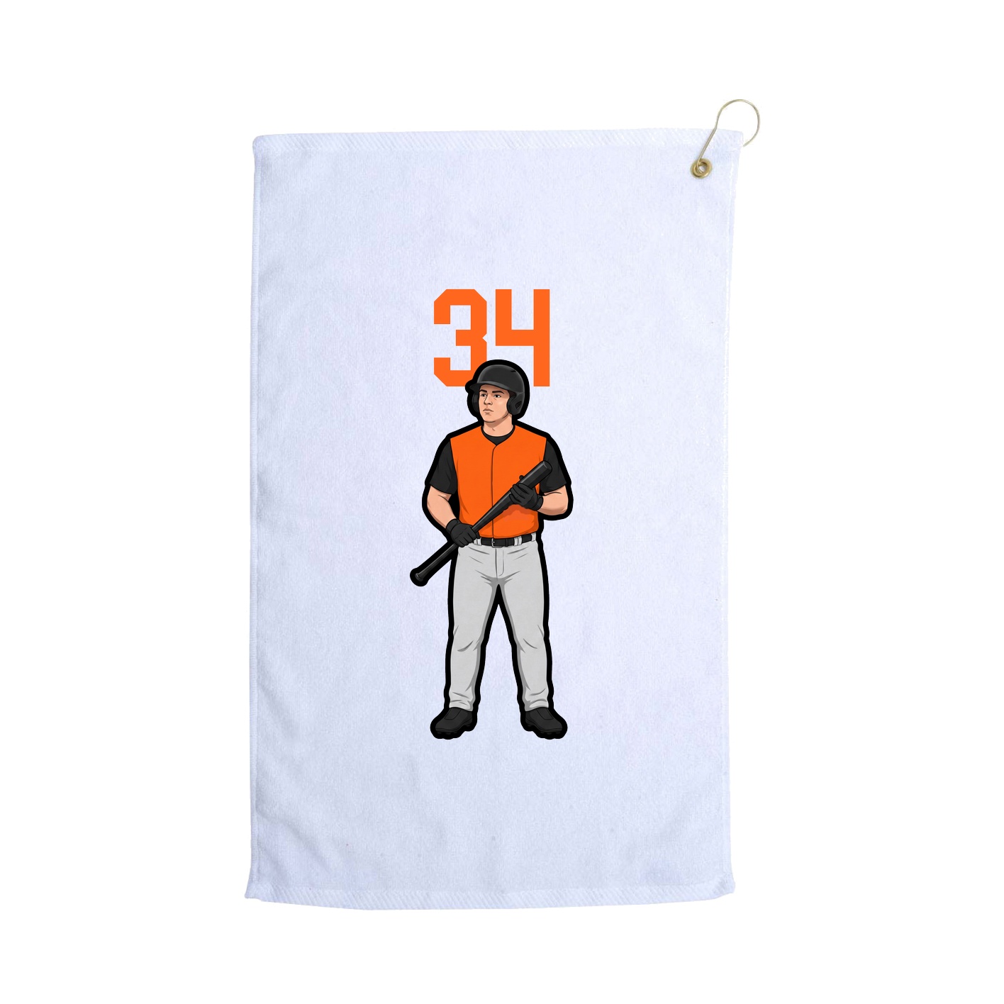 Golf Towel — Number Top in White