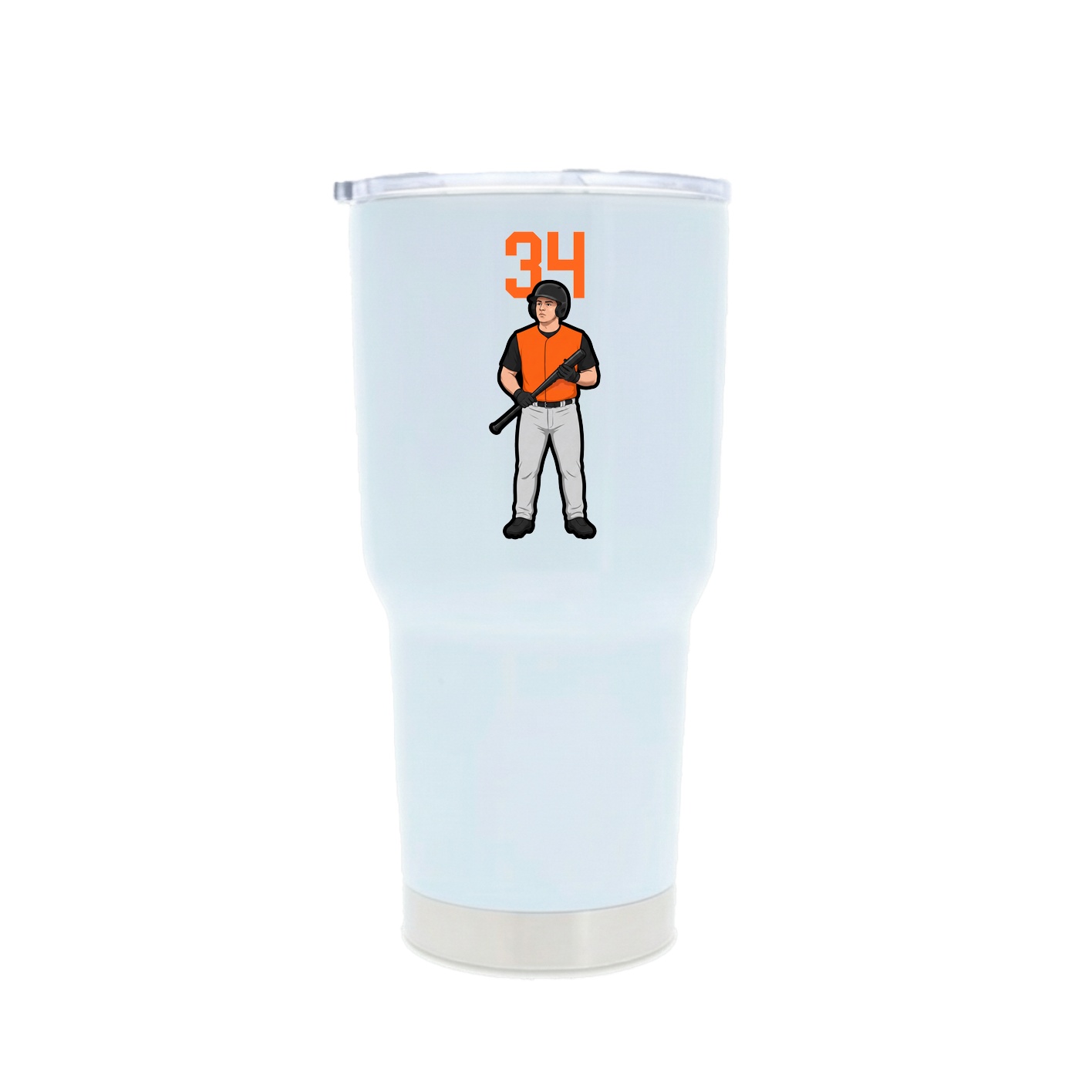 30oz Stainless Steel Tumbler — Number Top in White