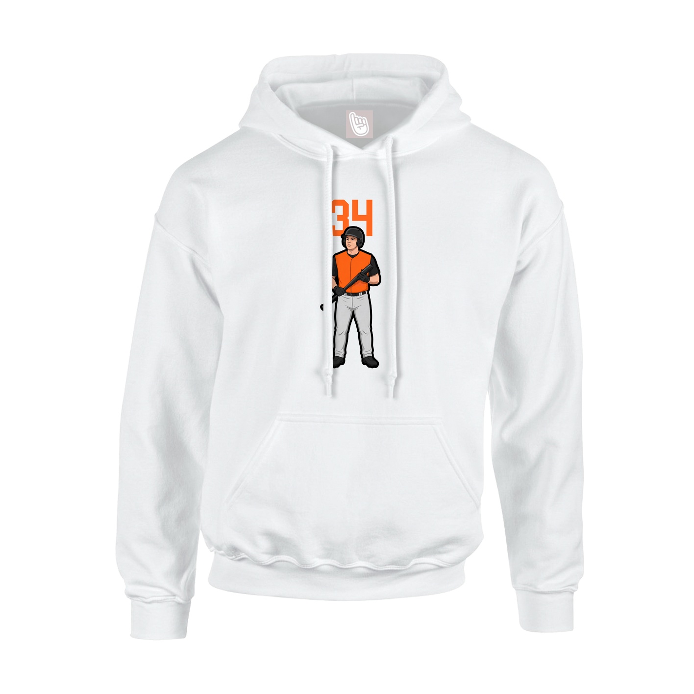 Hoodie — Number Top in White
