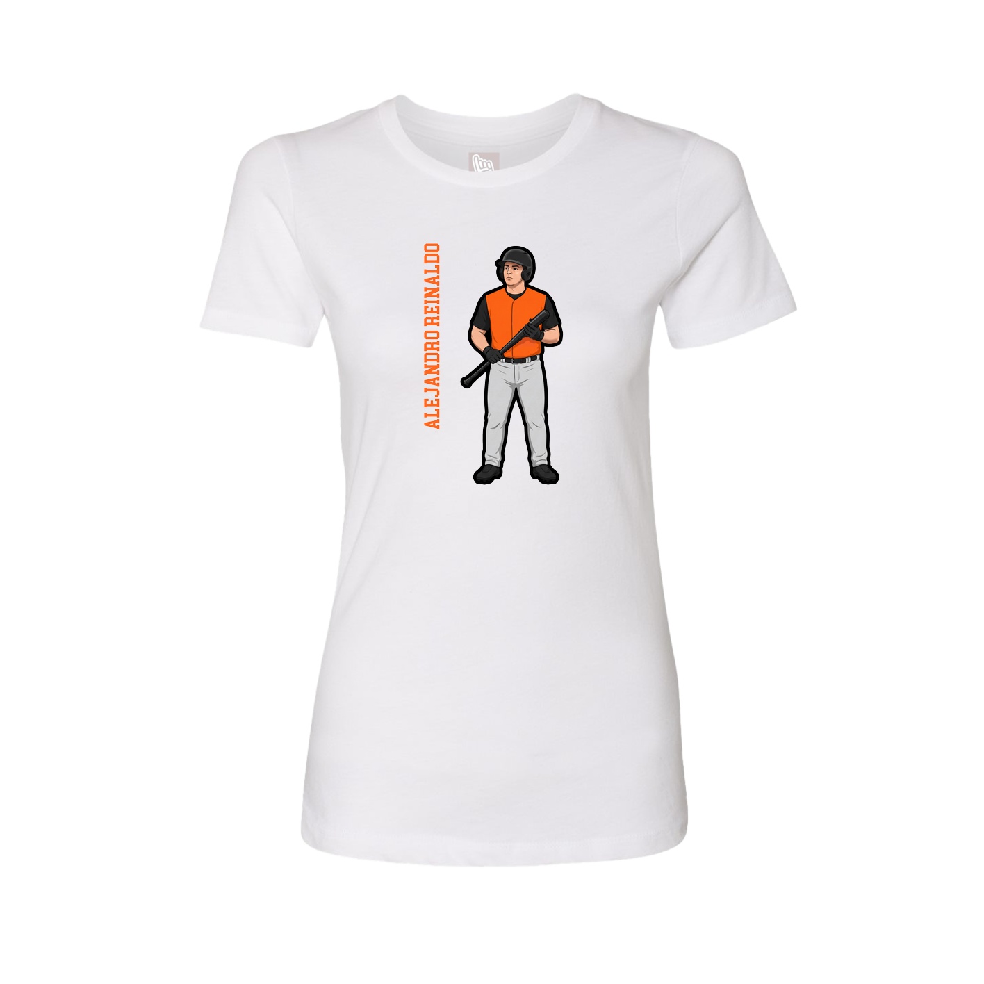 Womens Tee — Name Vertical in White
