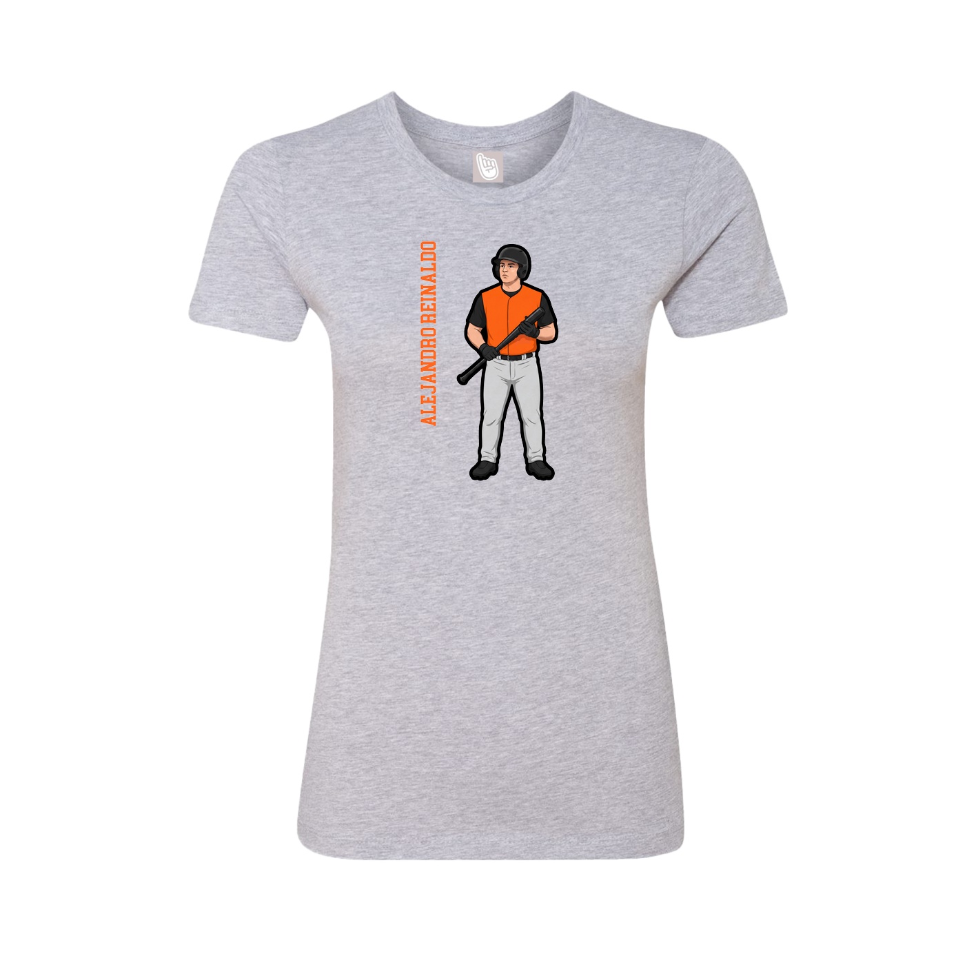 Womens Tee — Name Vertical in Grey