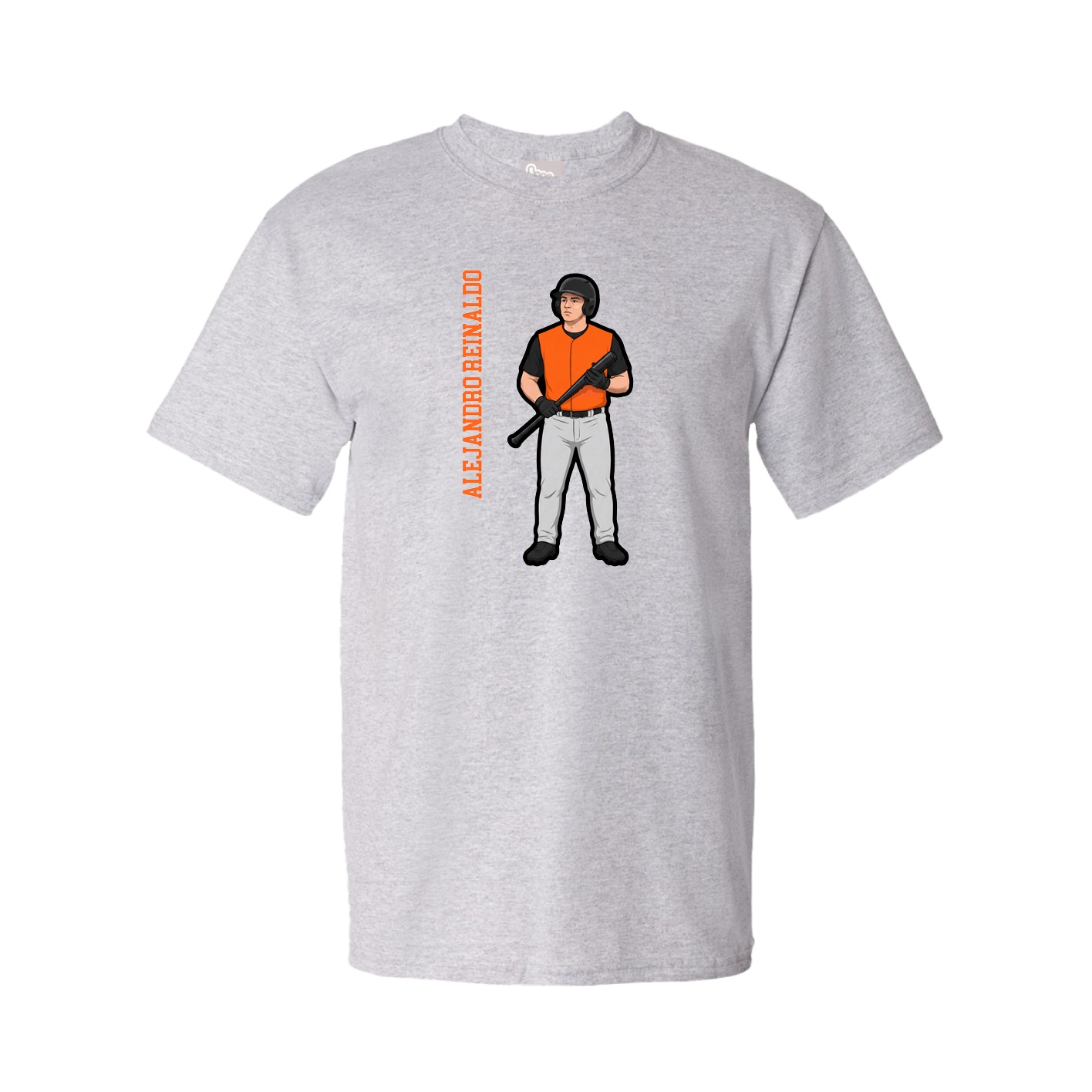 Youth Tee — Name Vertical in Grey
