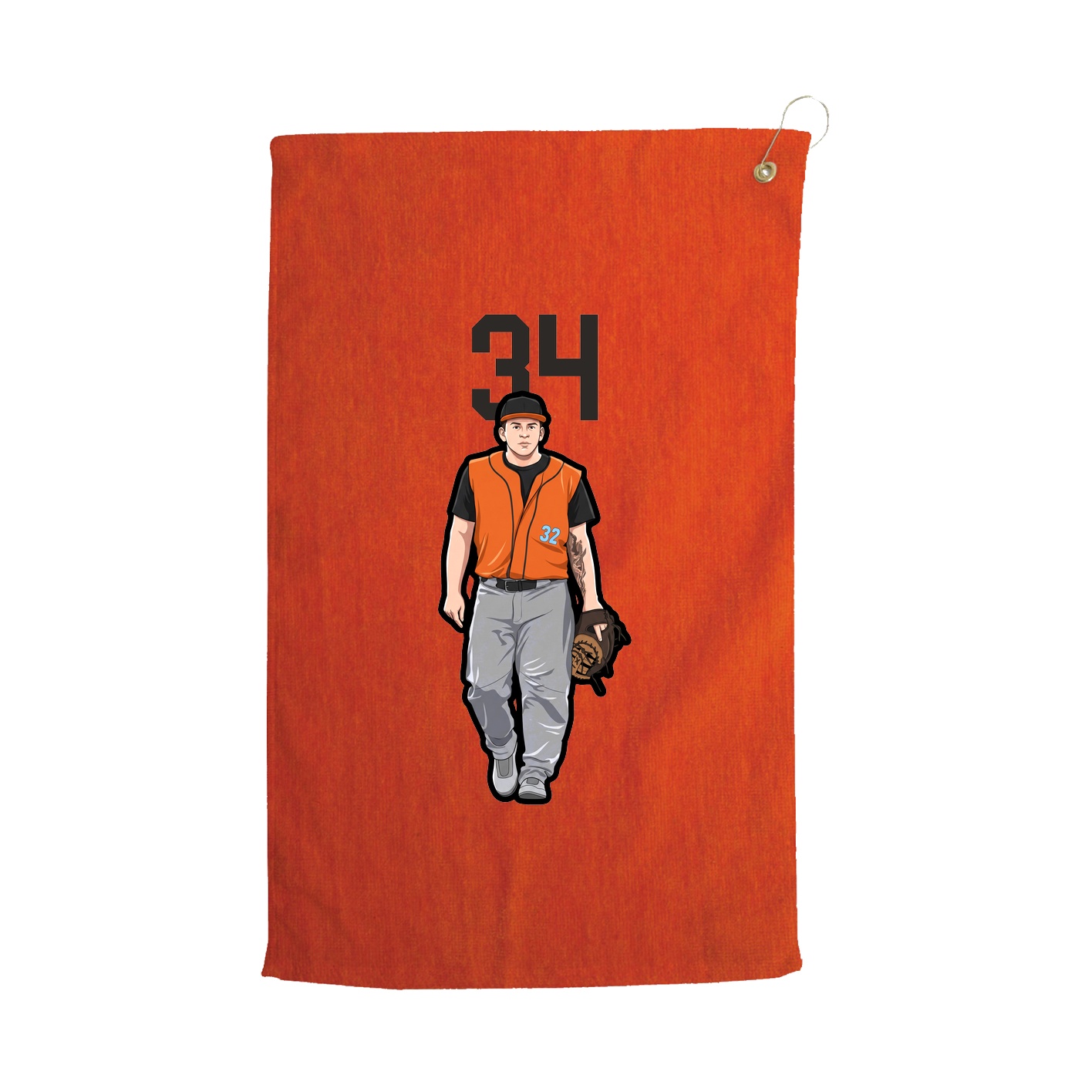 Golf Towel — Number Top in Orange