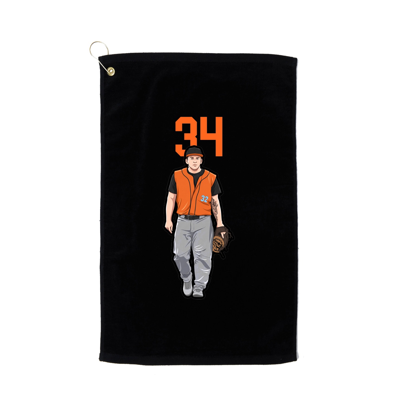 Golf Towel — Number Top in Black