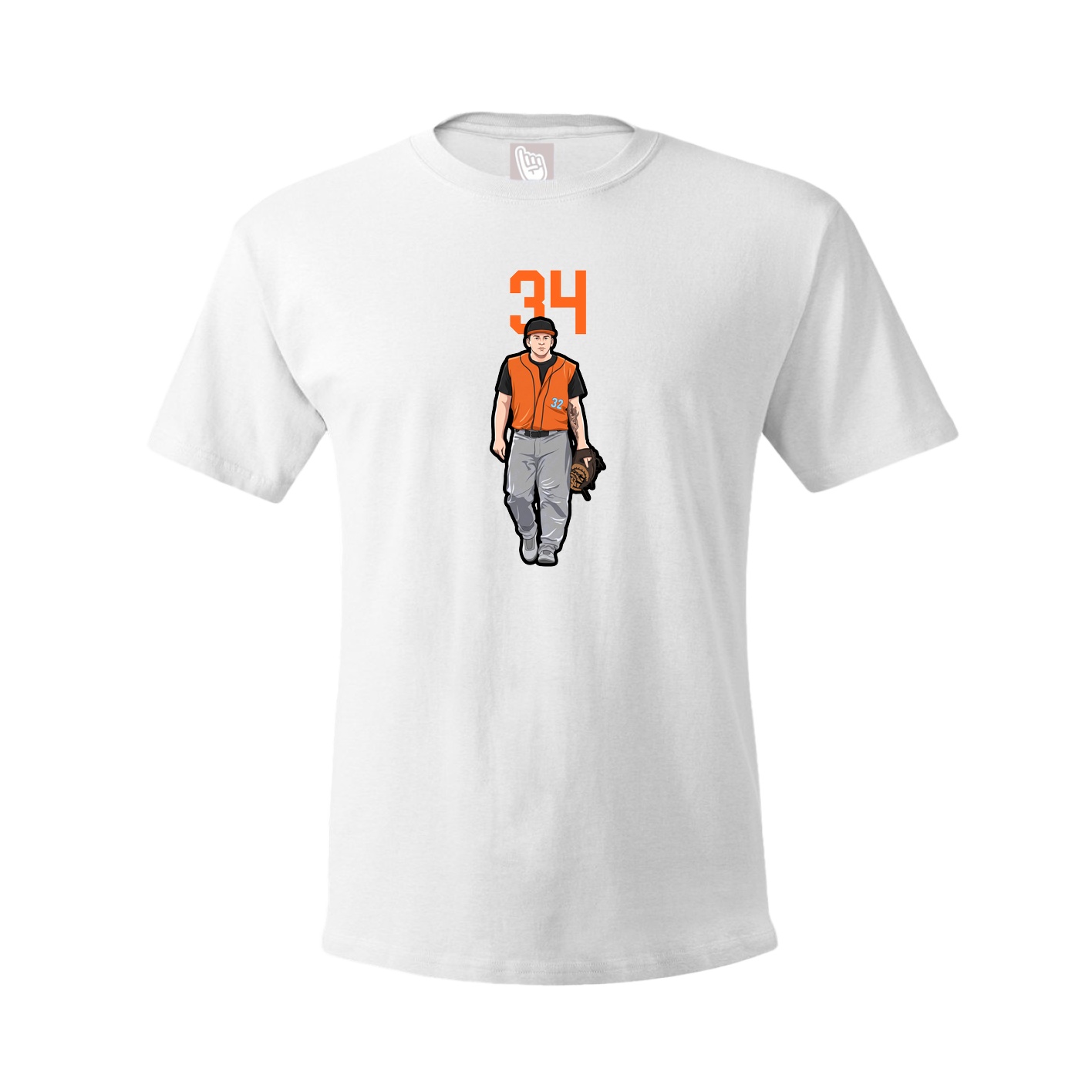 Youth Tee — Number Top in White
