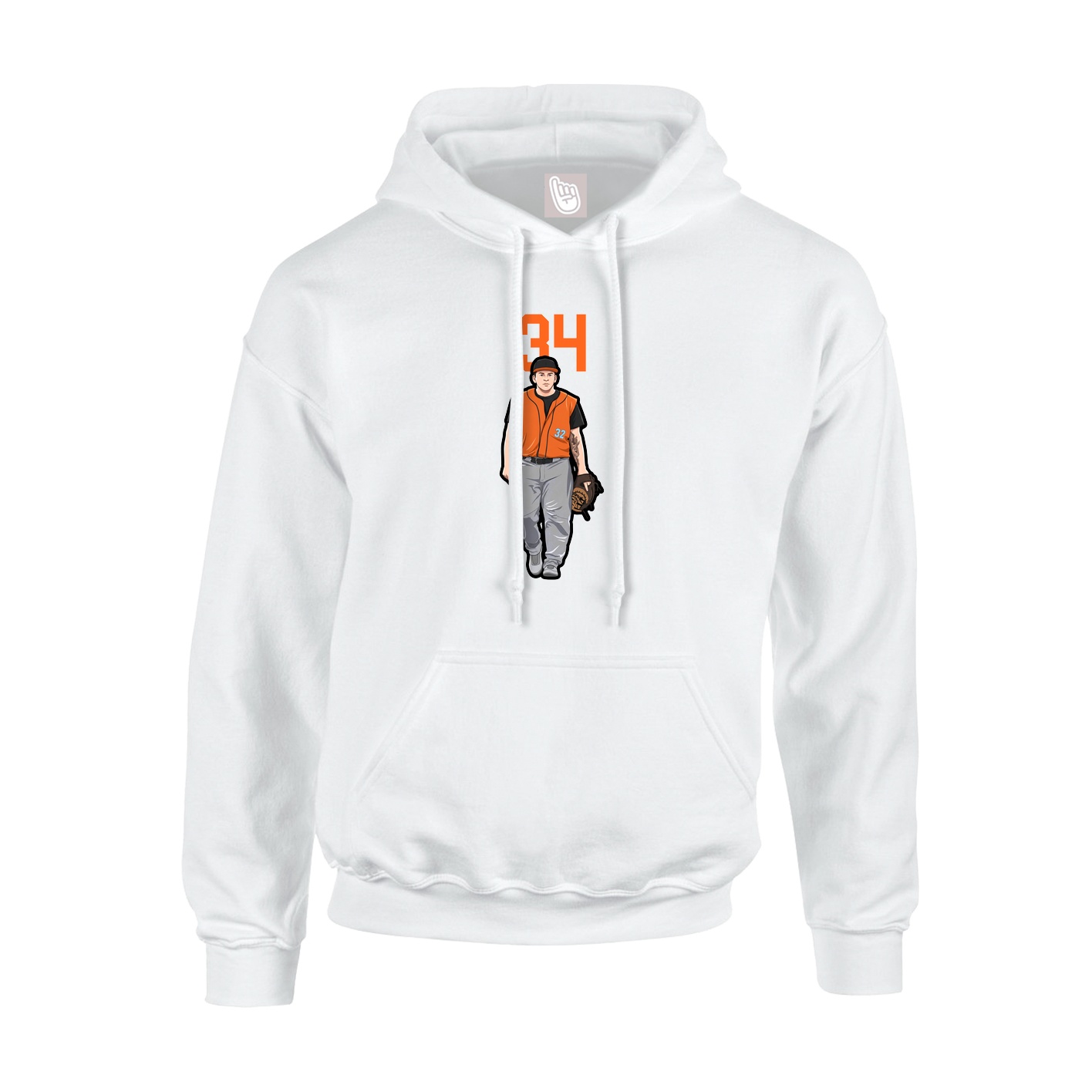 Youth Hoodie — Number Top in White