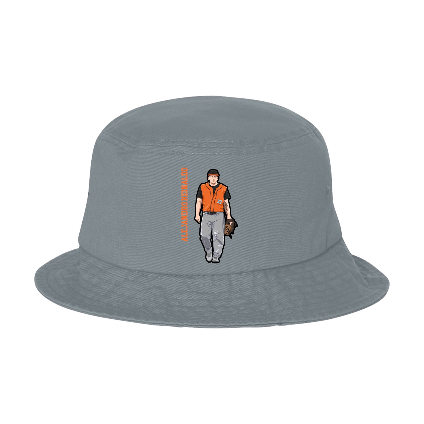 Bucket Cap — Name Vertical in Grey