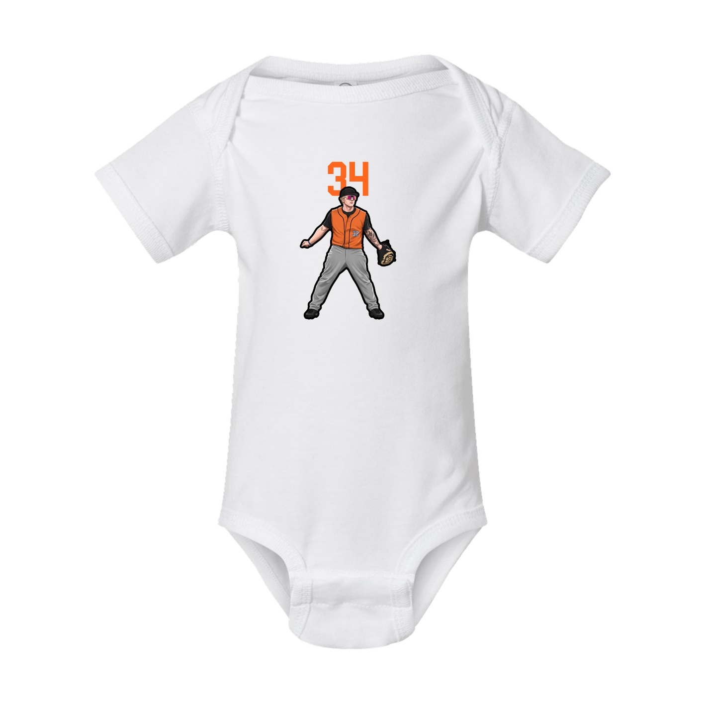 Baby Onesie — Number Top in White