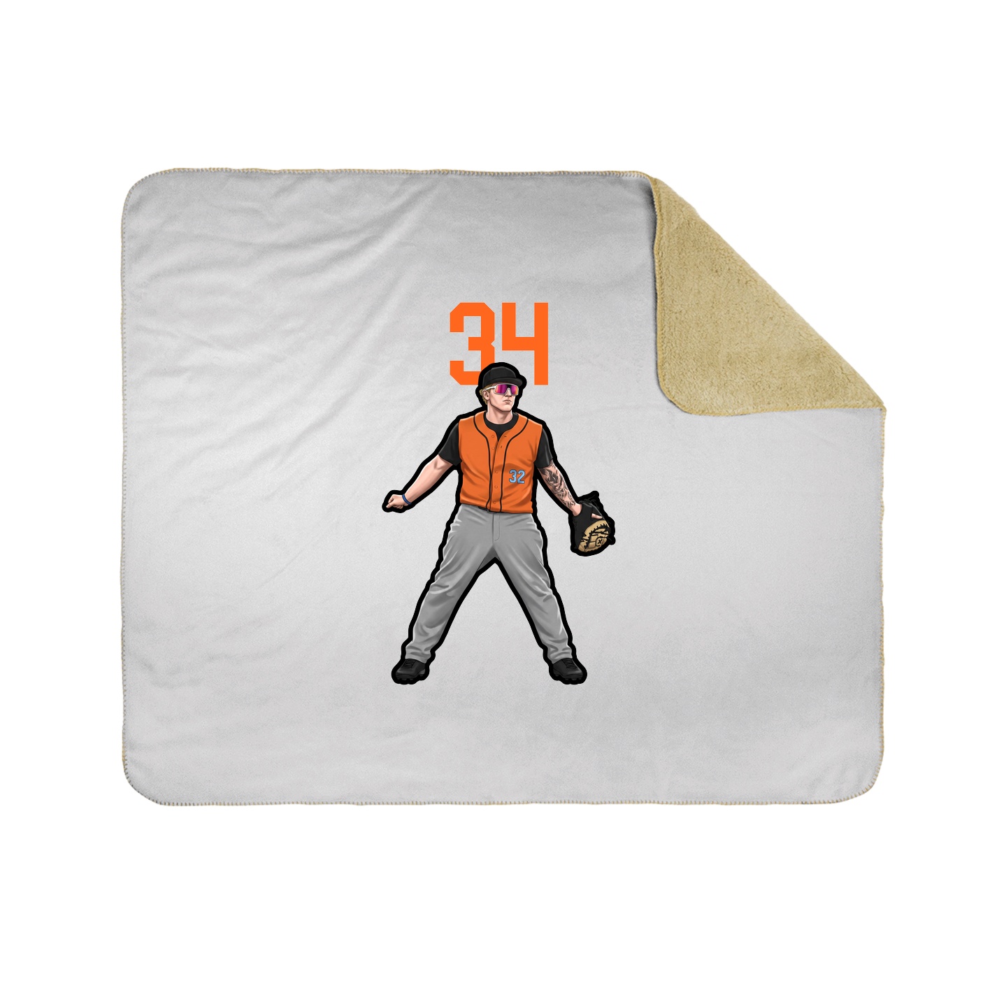 Throw Blanket — Number Top in White