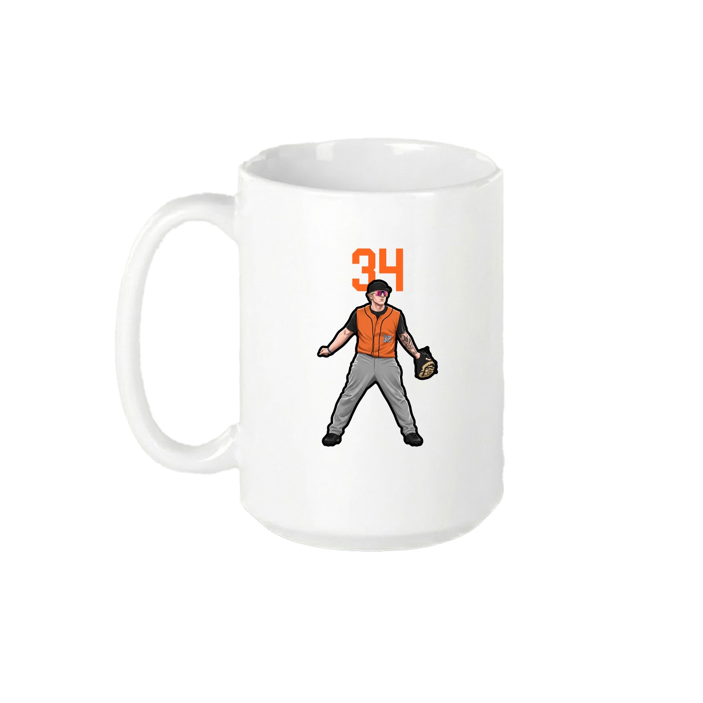 15oz Coffee Mug — Number Top in White