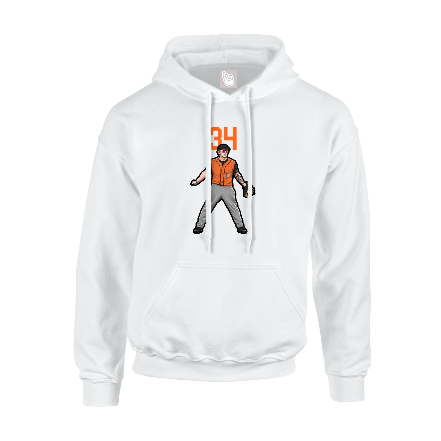 Hoodie — Number Top in White