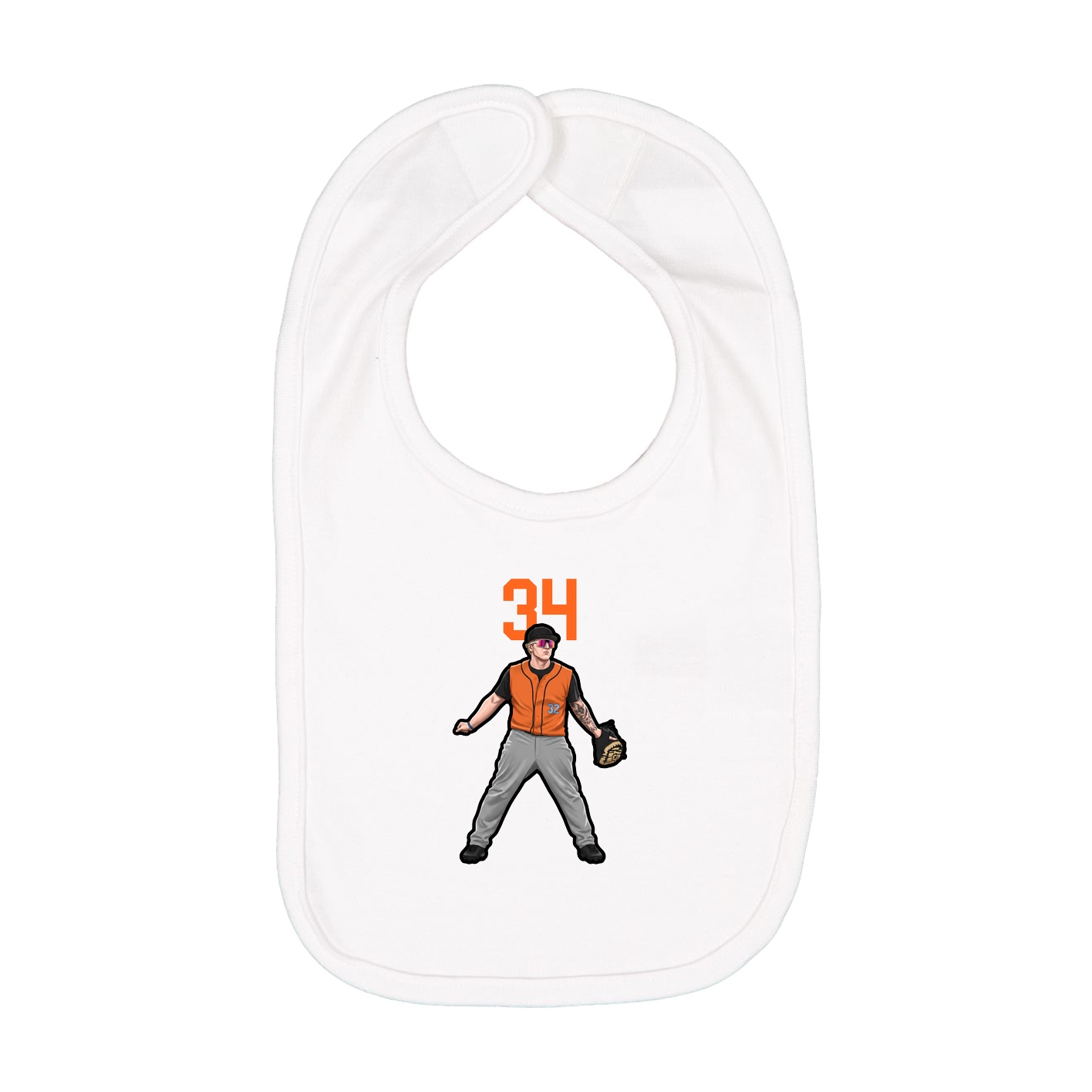 Infant Bib — Number Top in White