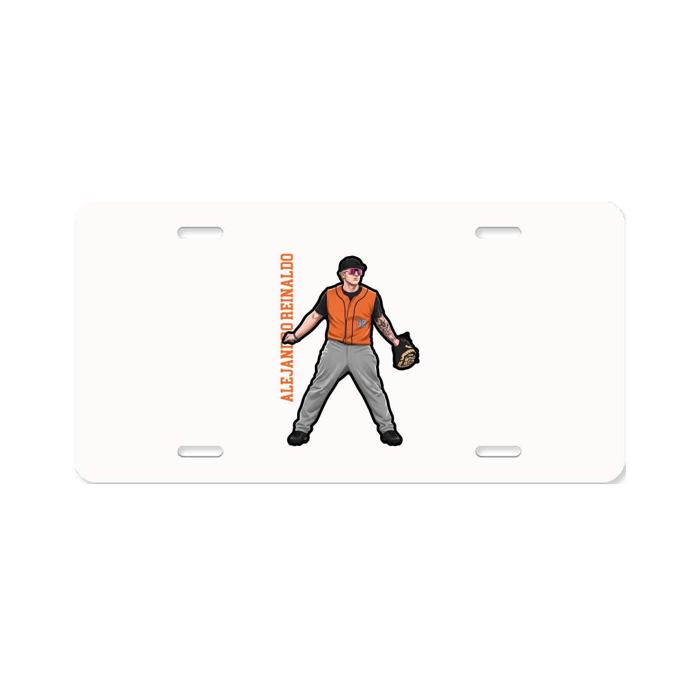License Plate — Name Vertical in Classic