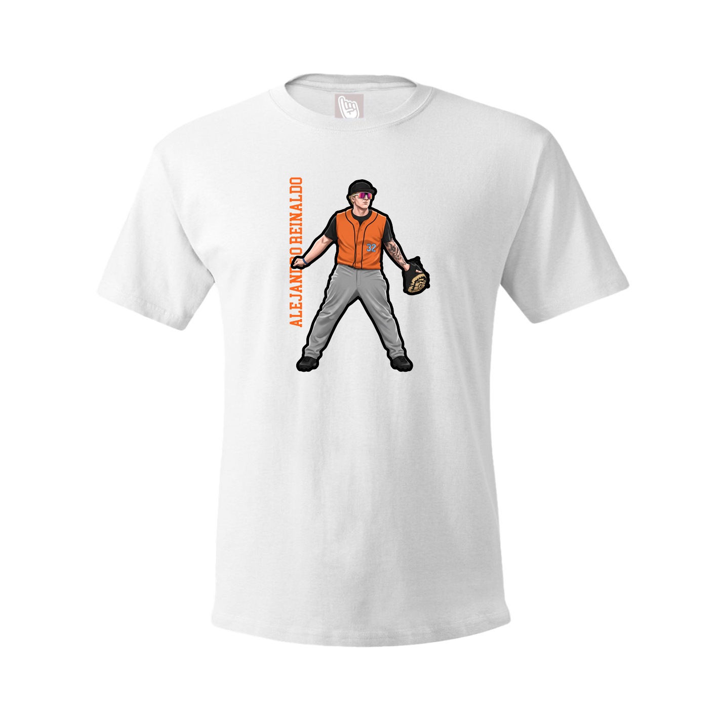 Tee — Name Vertical in White
