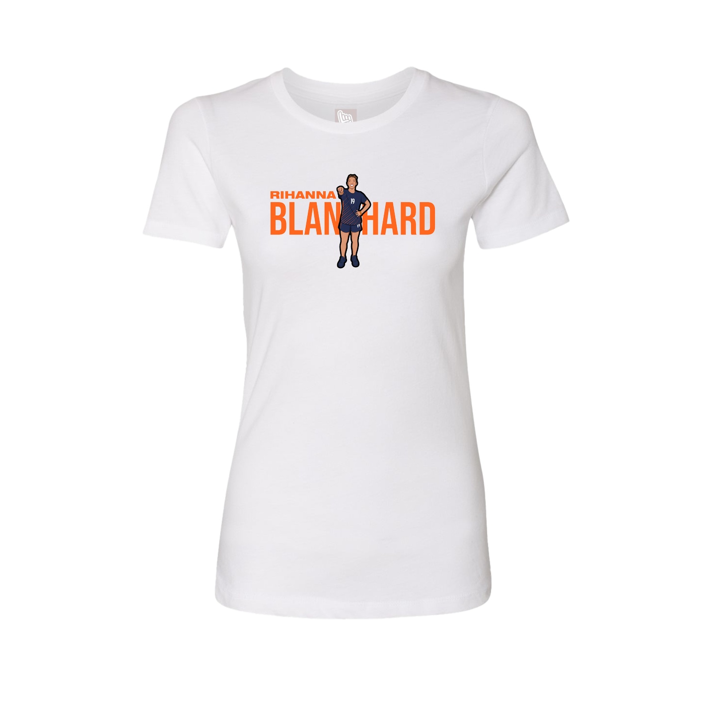 Fitted Women's Tee — Player Name in White