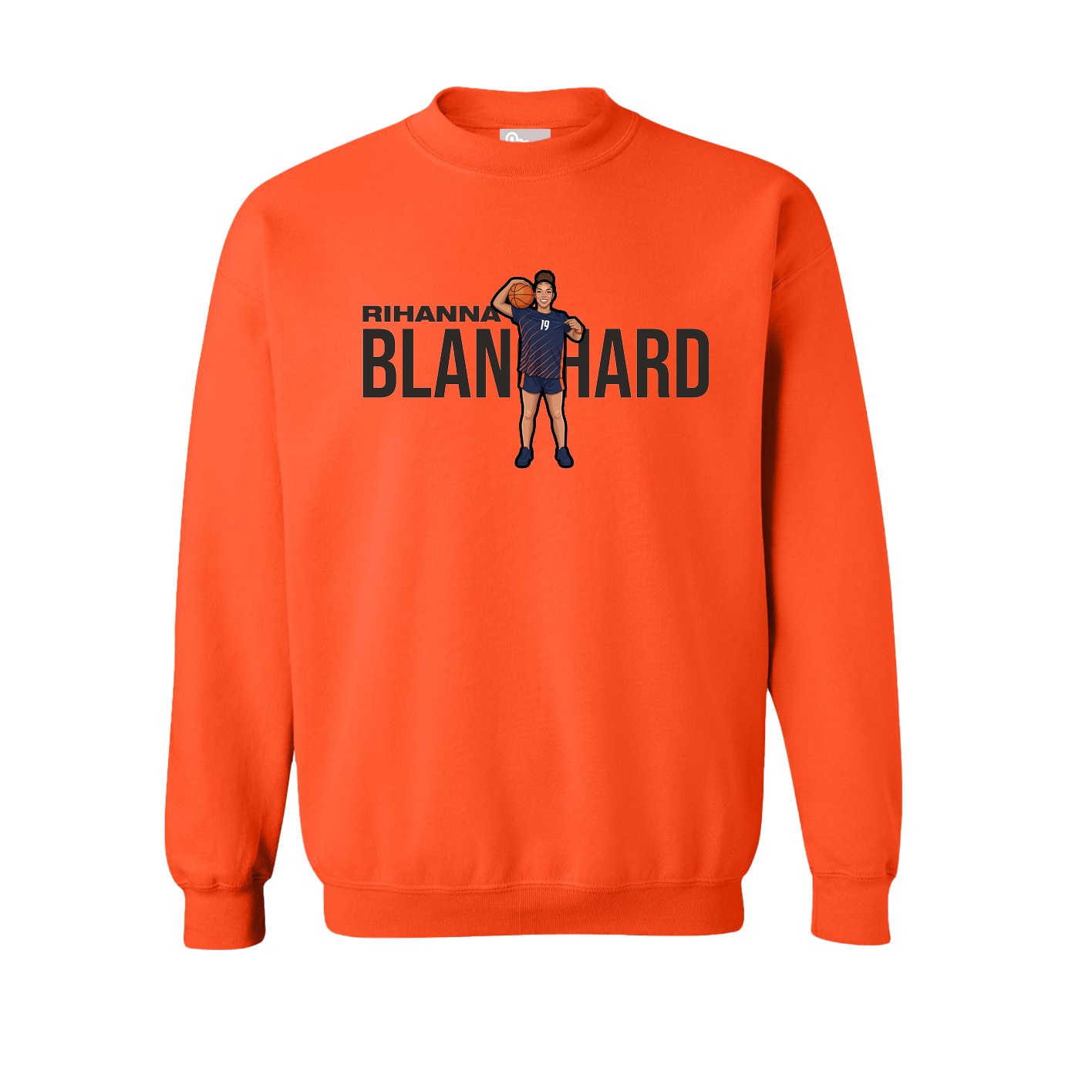 Fleece Crew — Player Name in Orange
