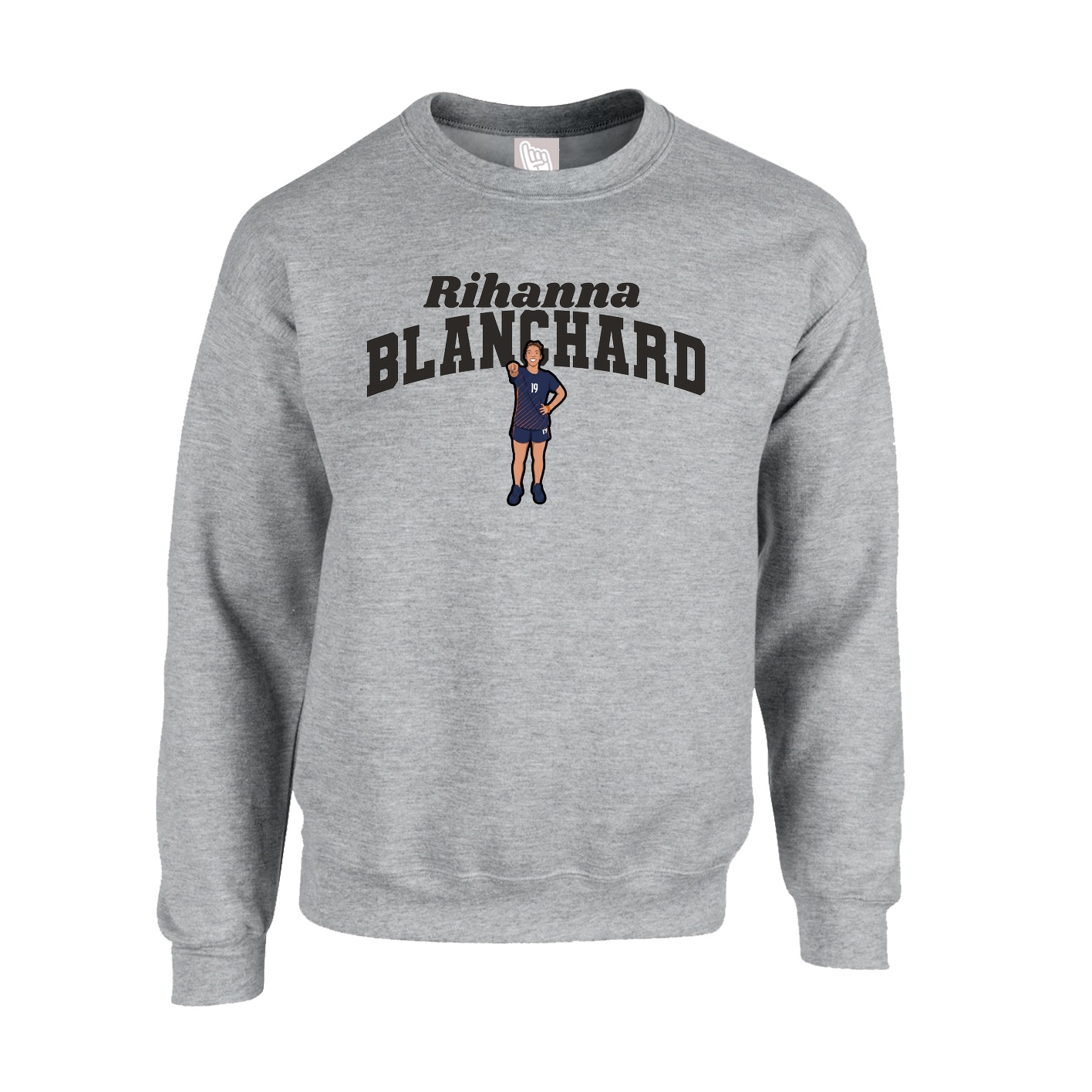 Fleece Crew — Signature Arch in Grey