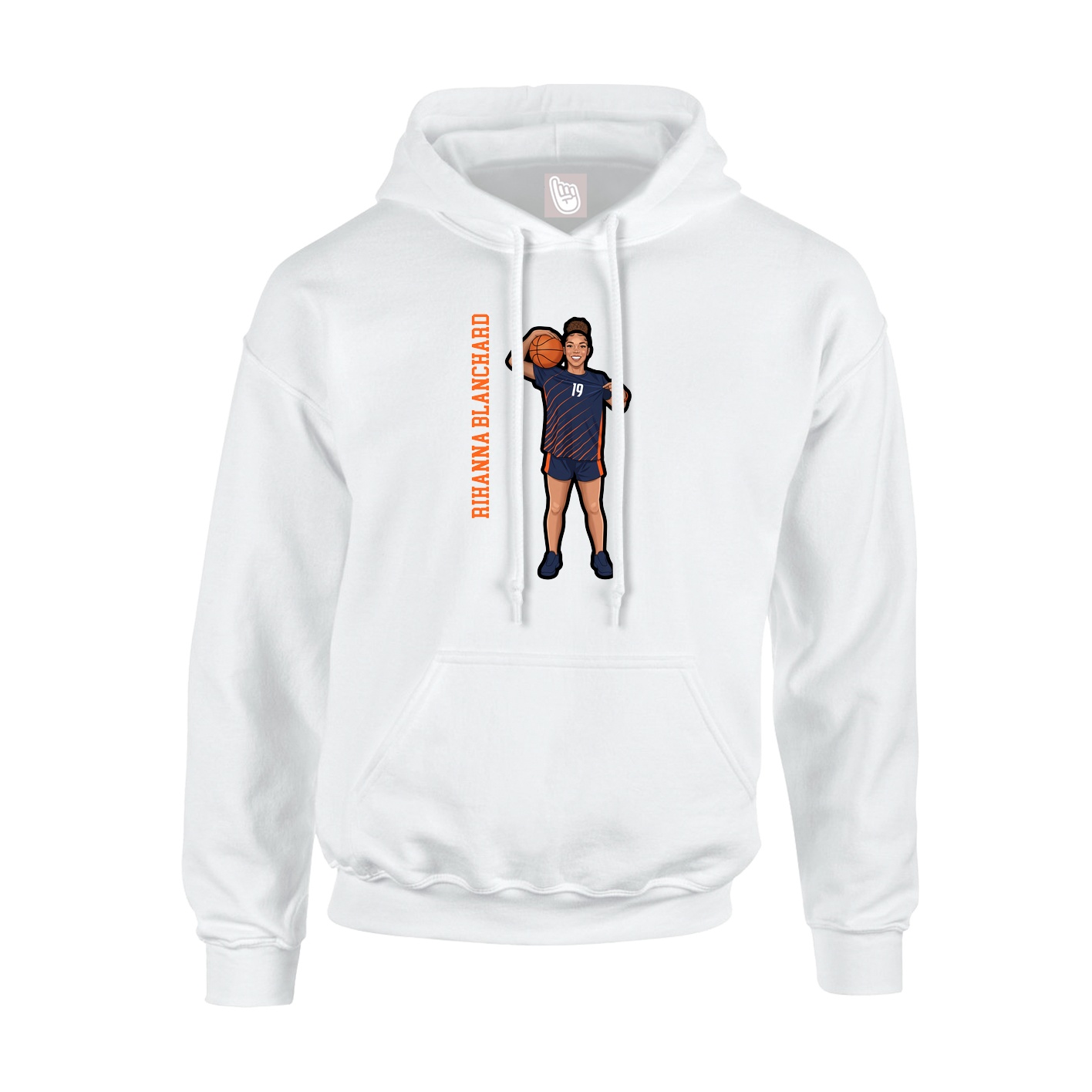 Youth Hoodie — Name Vertical in White