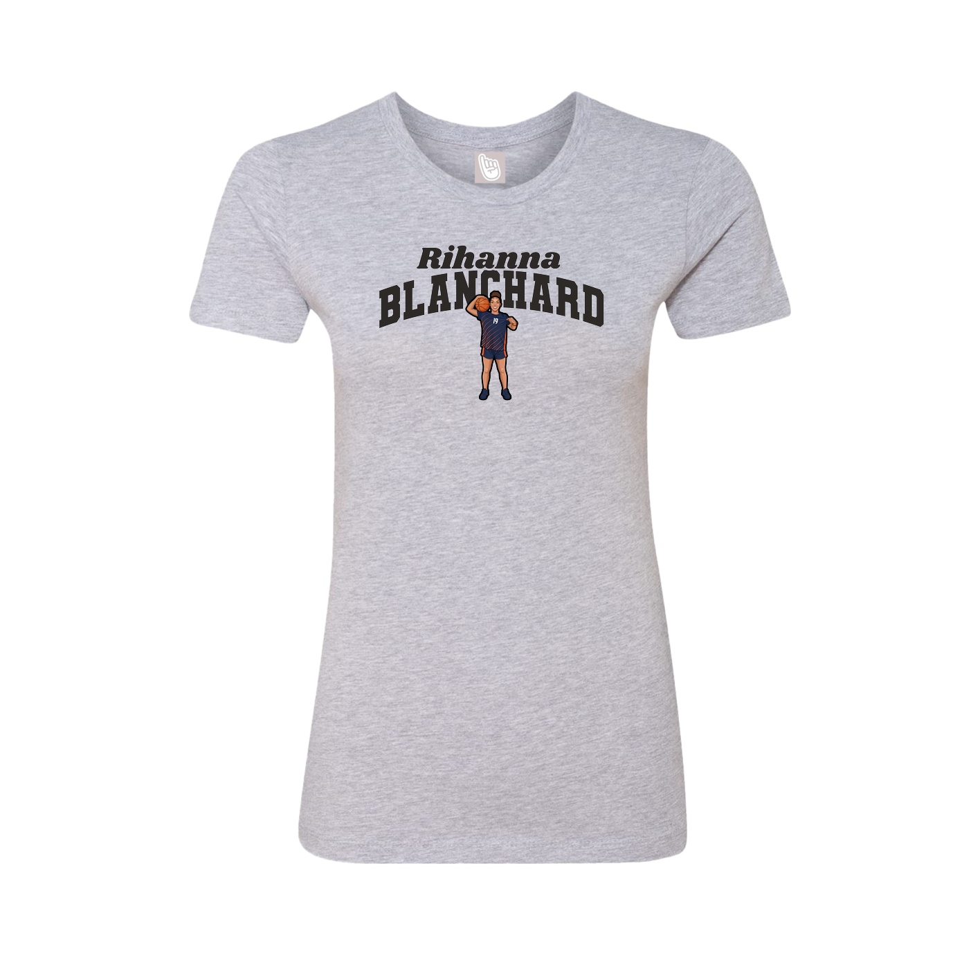 Fitted Women's Tee — Signature Arch in Grey