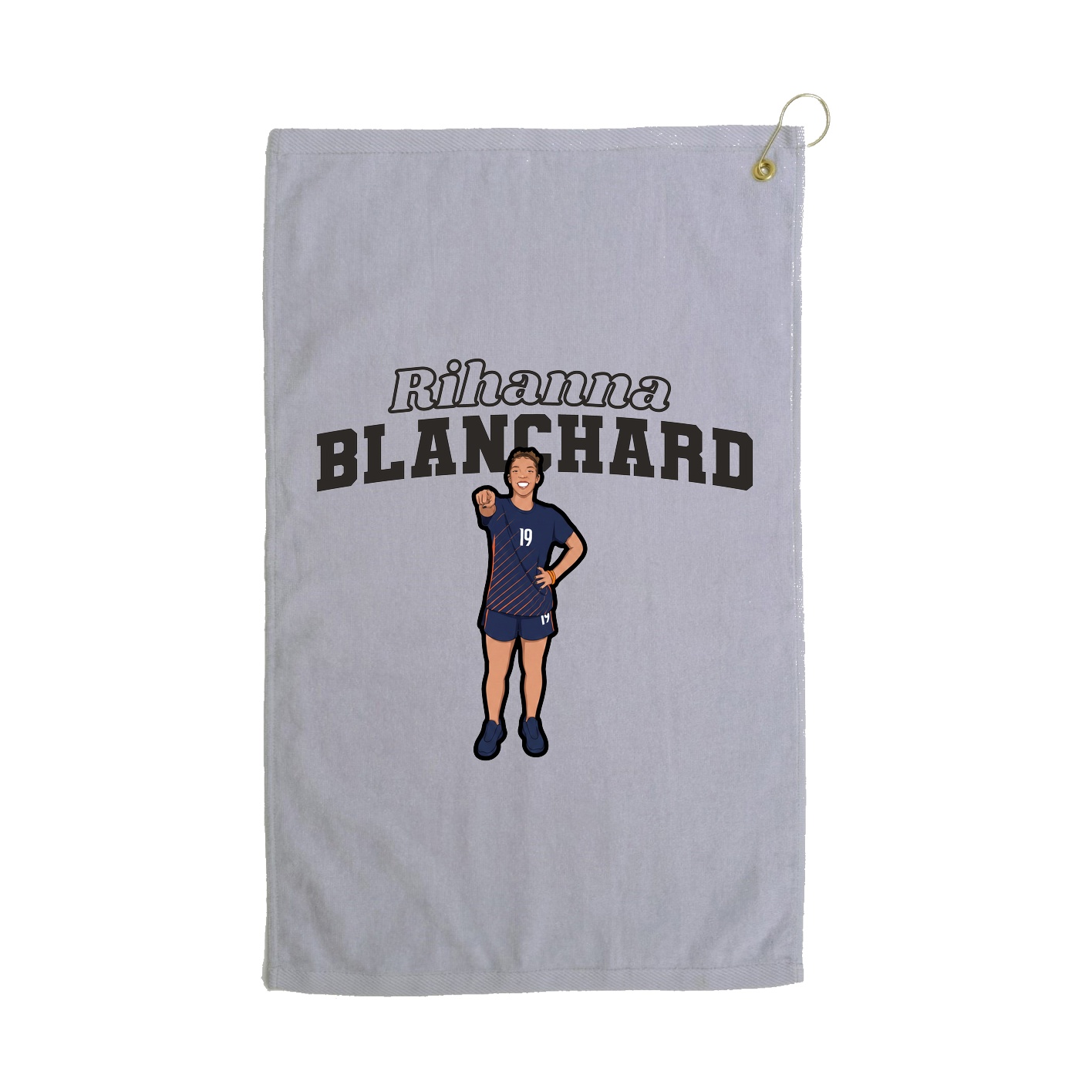 Golf Towel — Name Arch in Grey