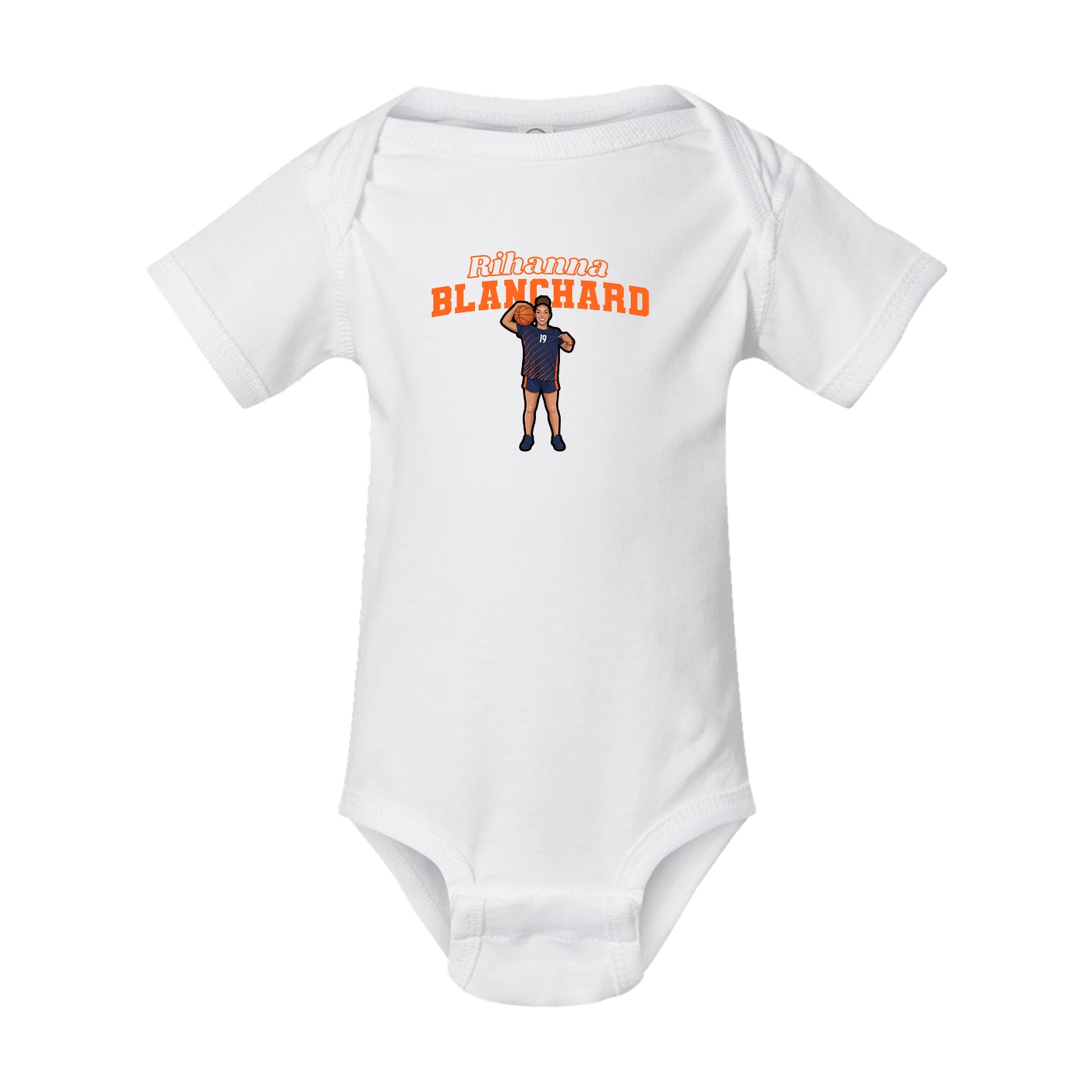 Baby Onesie — Name Arch in White