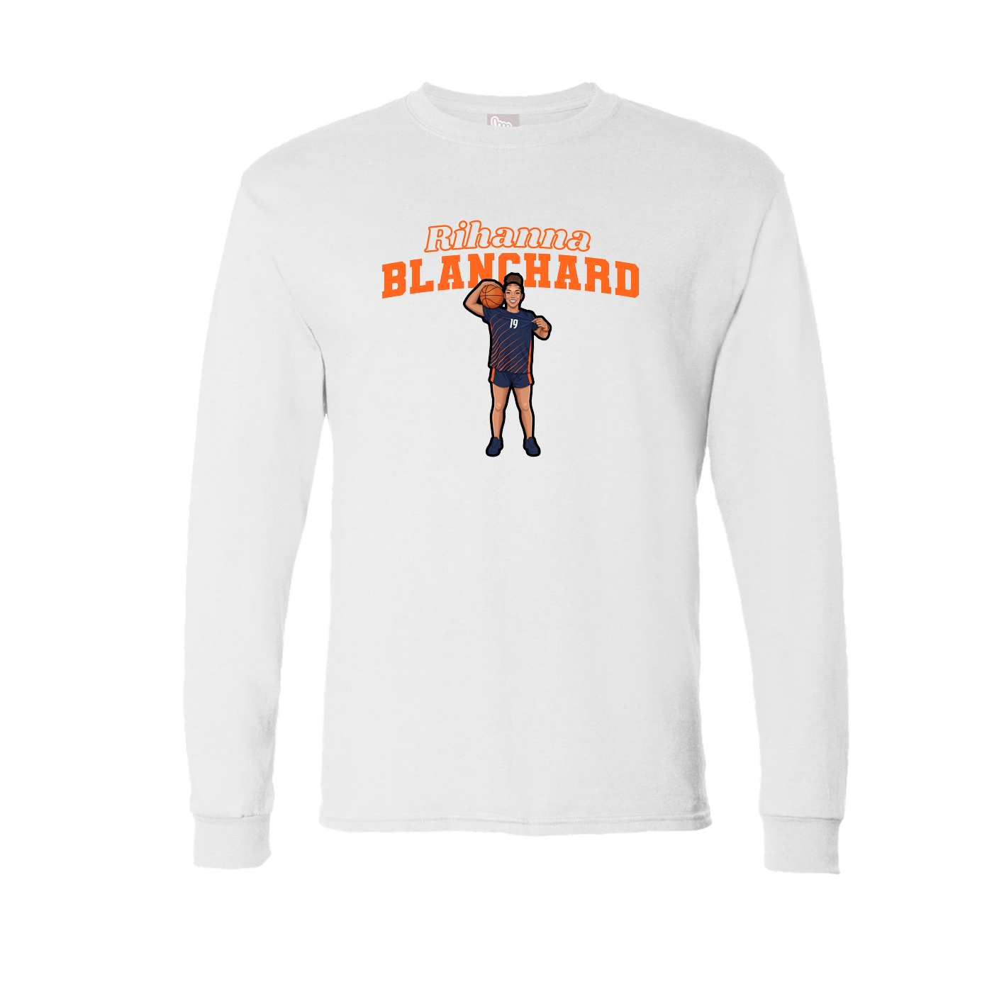 Long Sleeve Tee — Name Arch in White