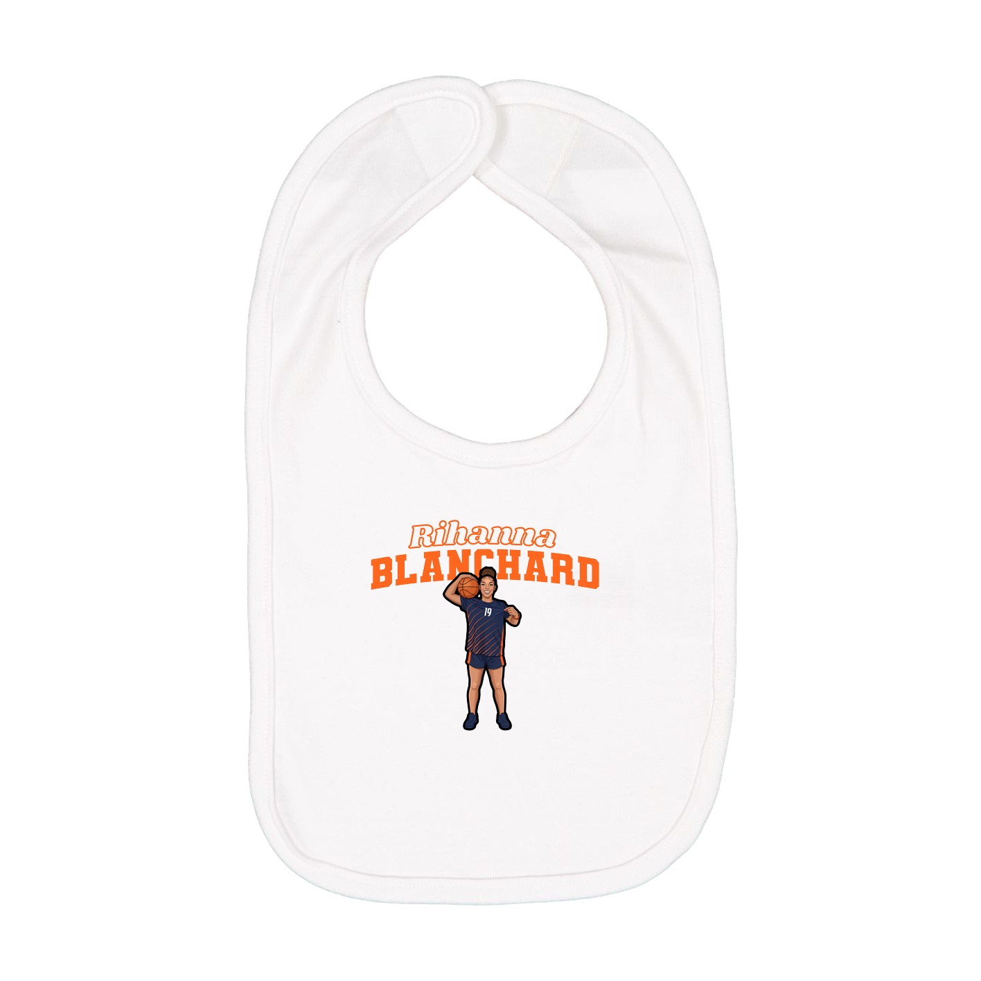 Infant Bib — Name Arch in White