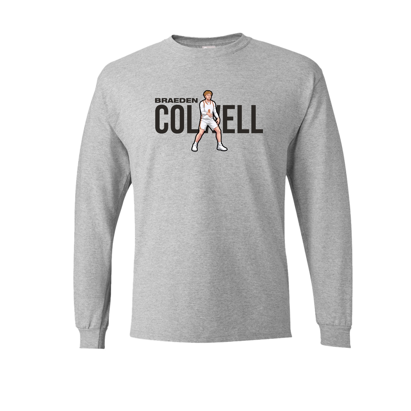 Long Sleeve Tee — Player Name in Grey