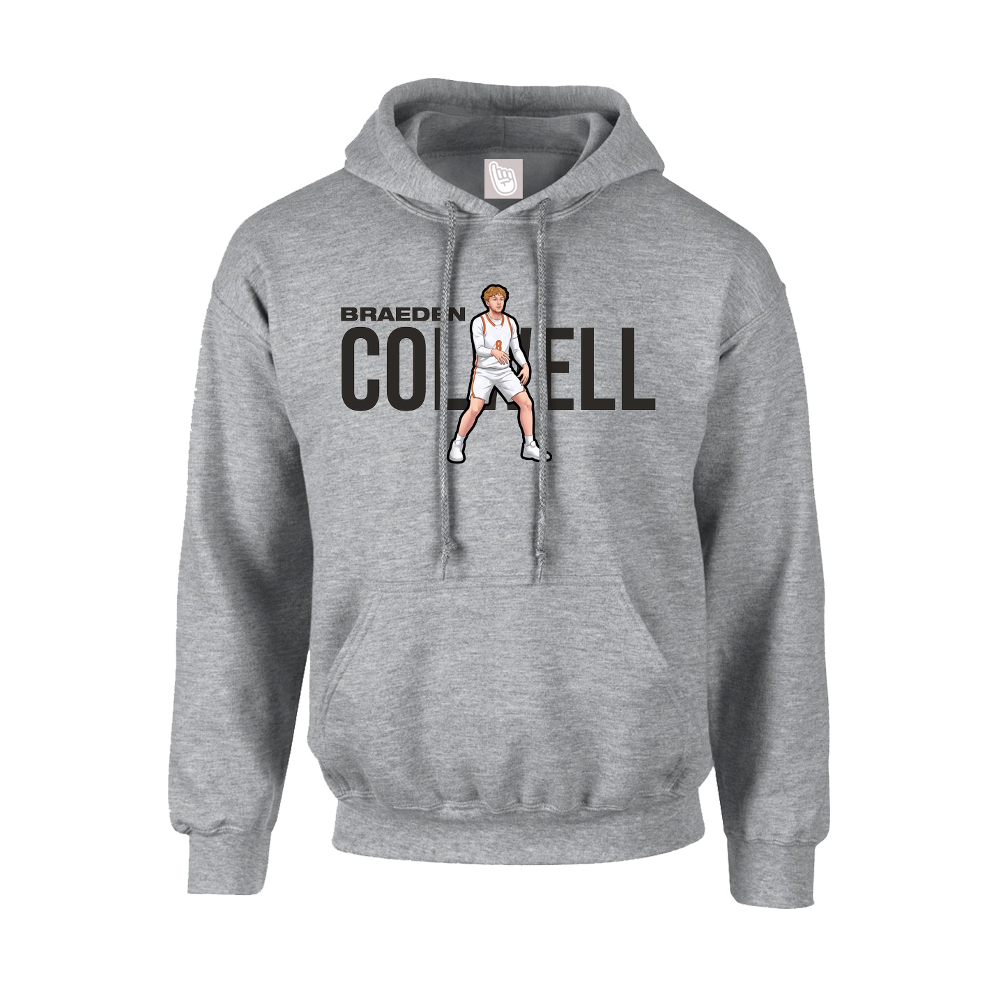 Hoodie — Player Name in Grey