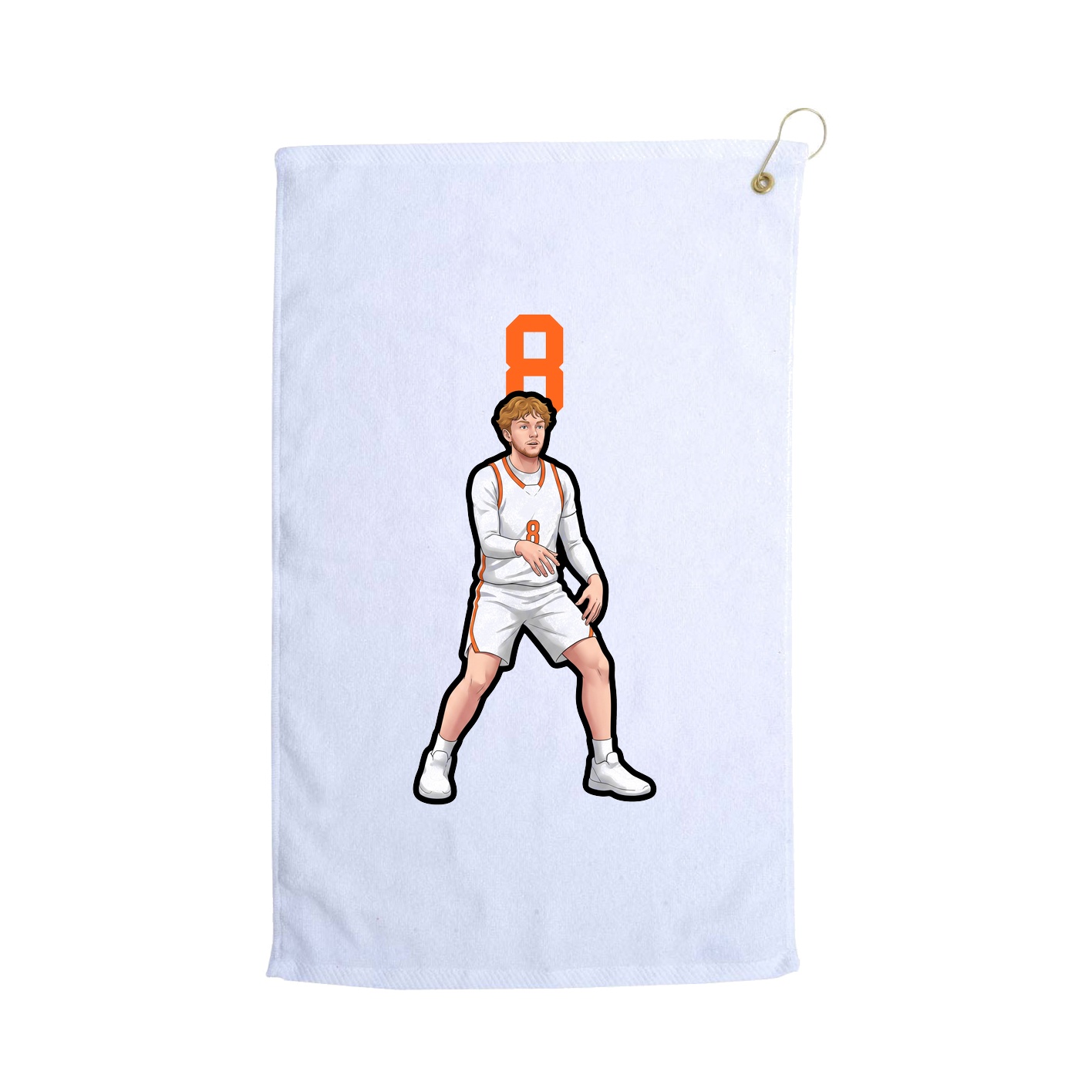 Golf Towel — Number Top in White