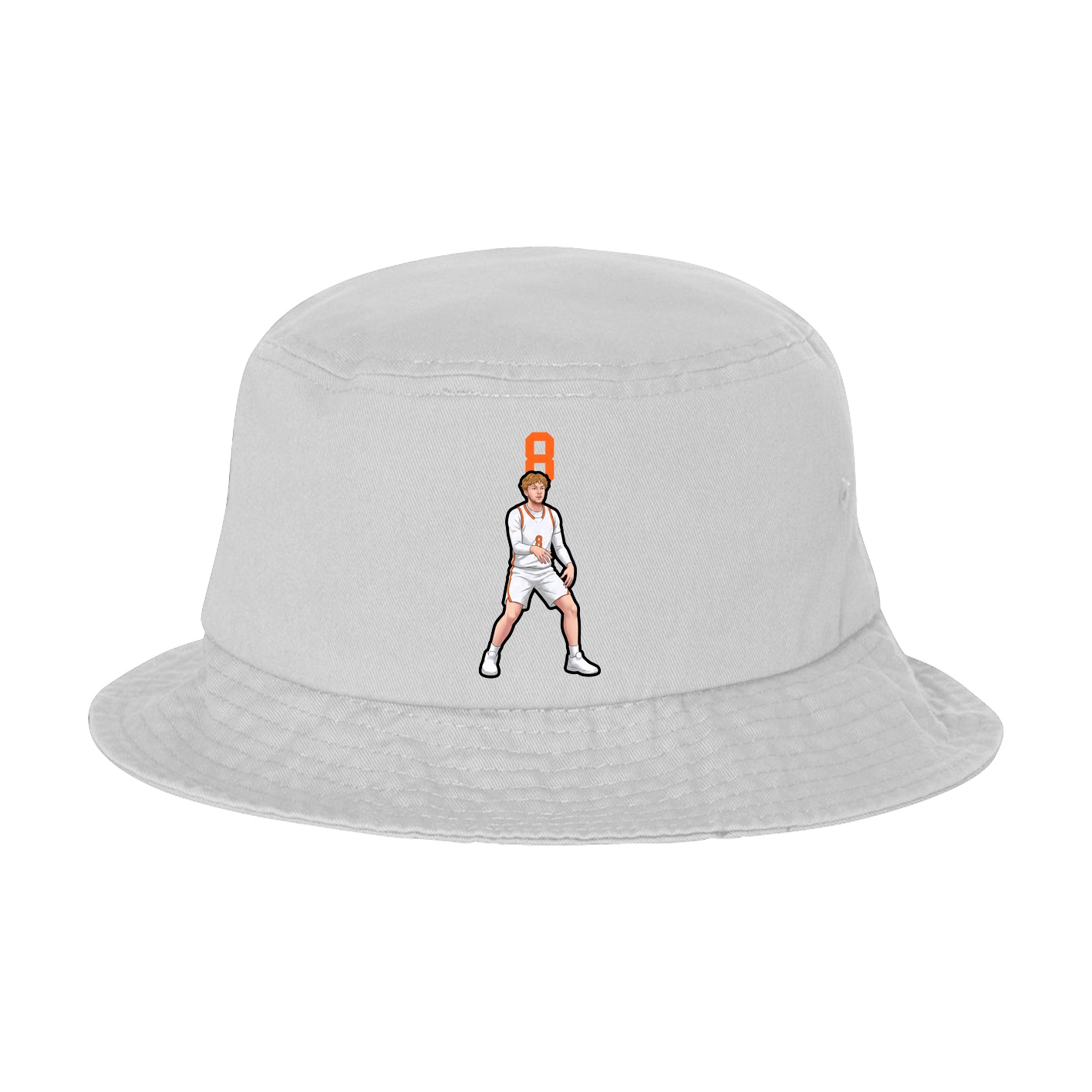 Bucket Cap — Number Top in White