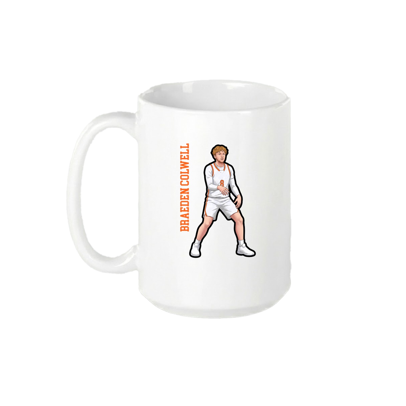 15oz Coffee Mug — Name Vertical in White