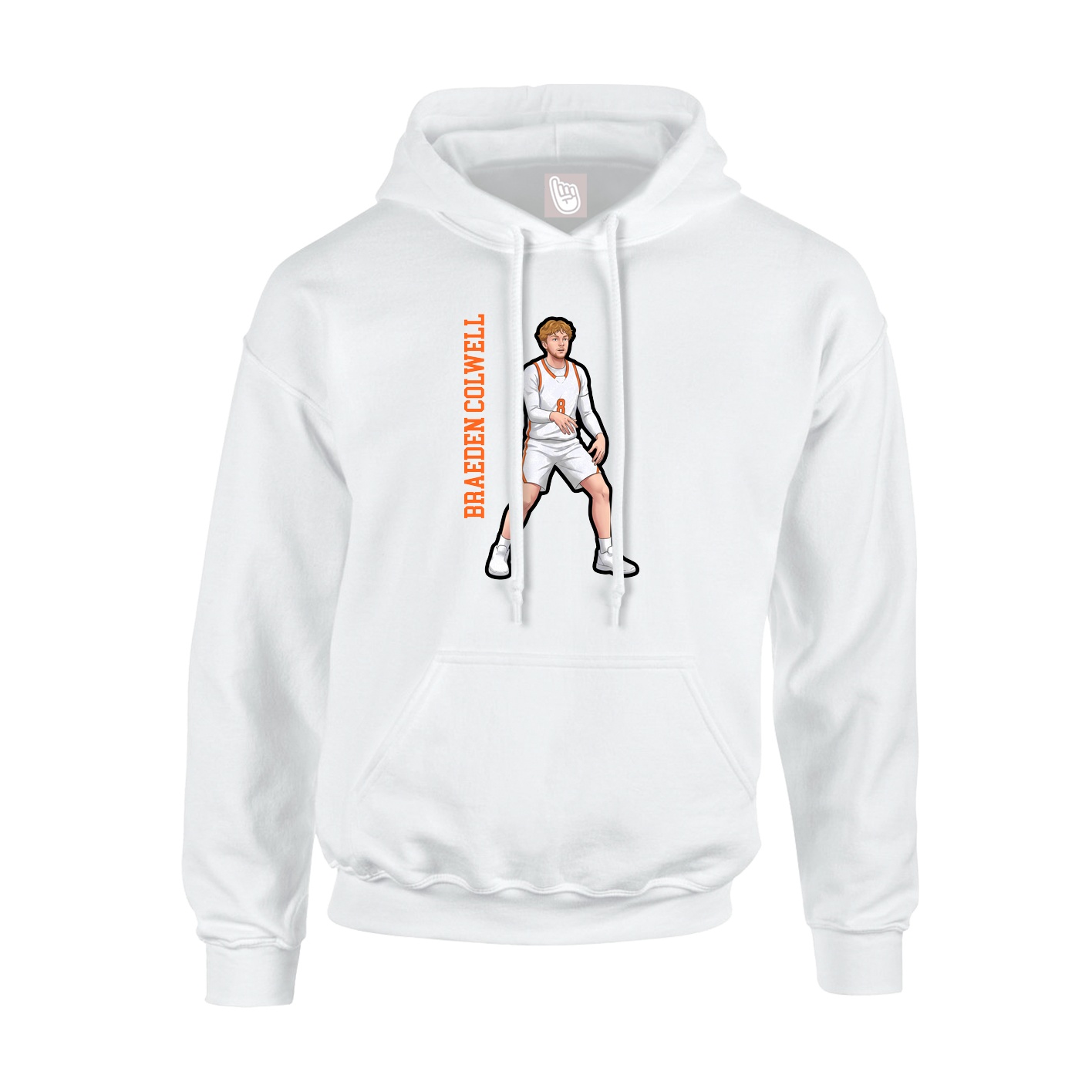 Hoodie — Name Vertical in White
