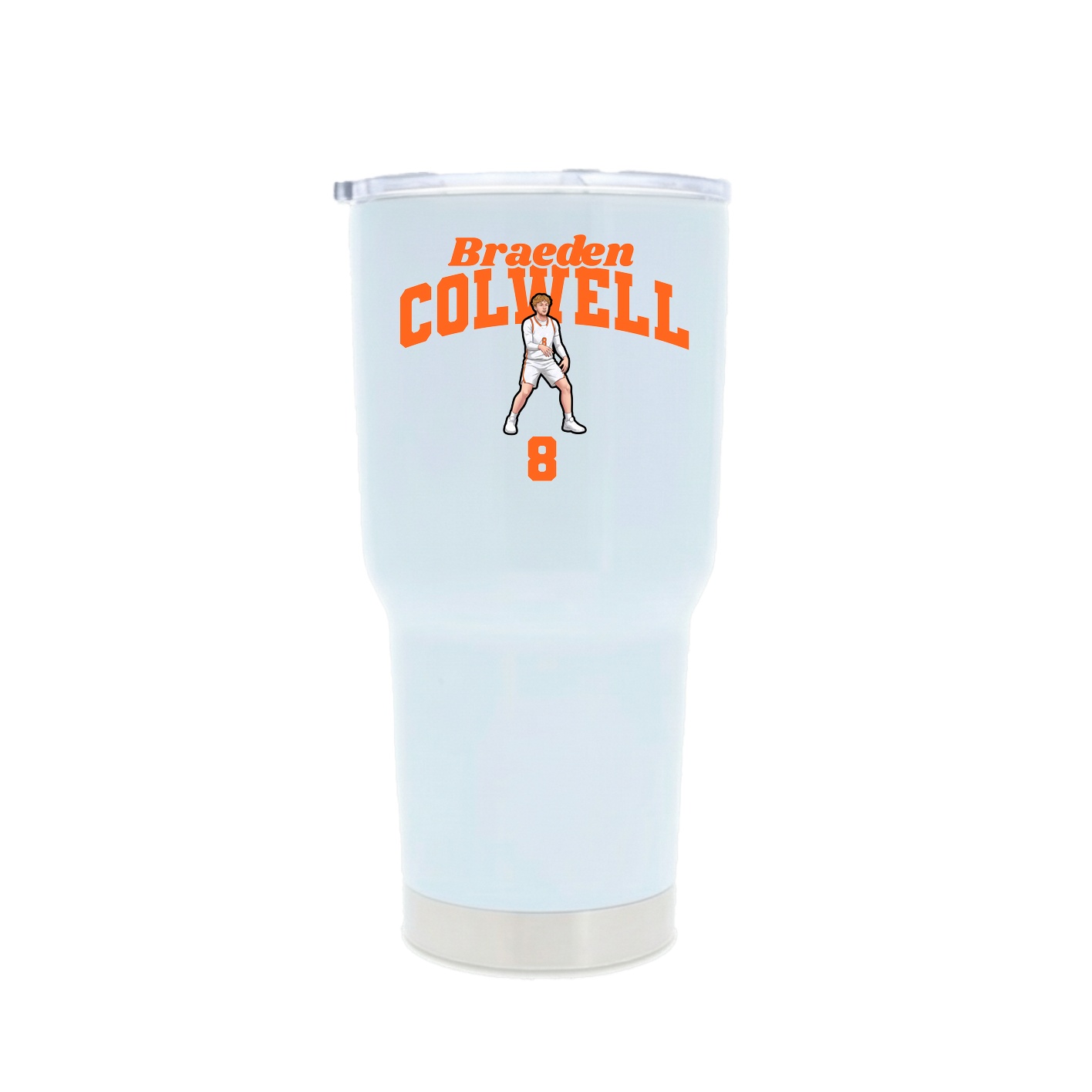 30oz Stainless Steel Tumbler — Signature Arch in White
