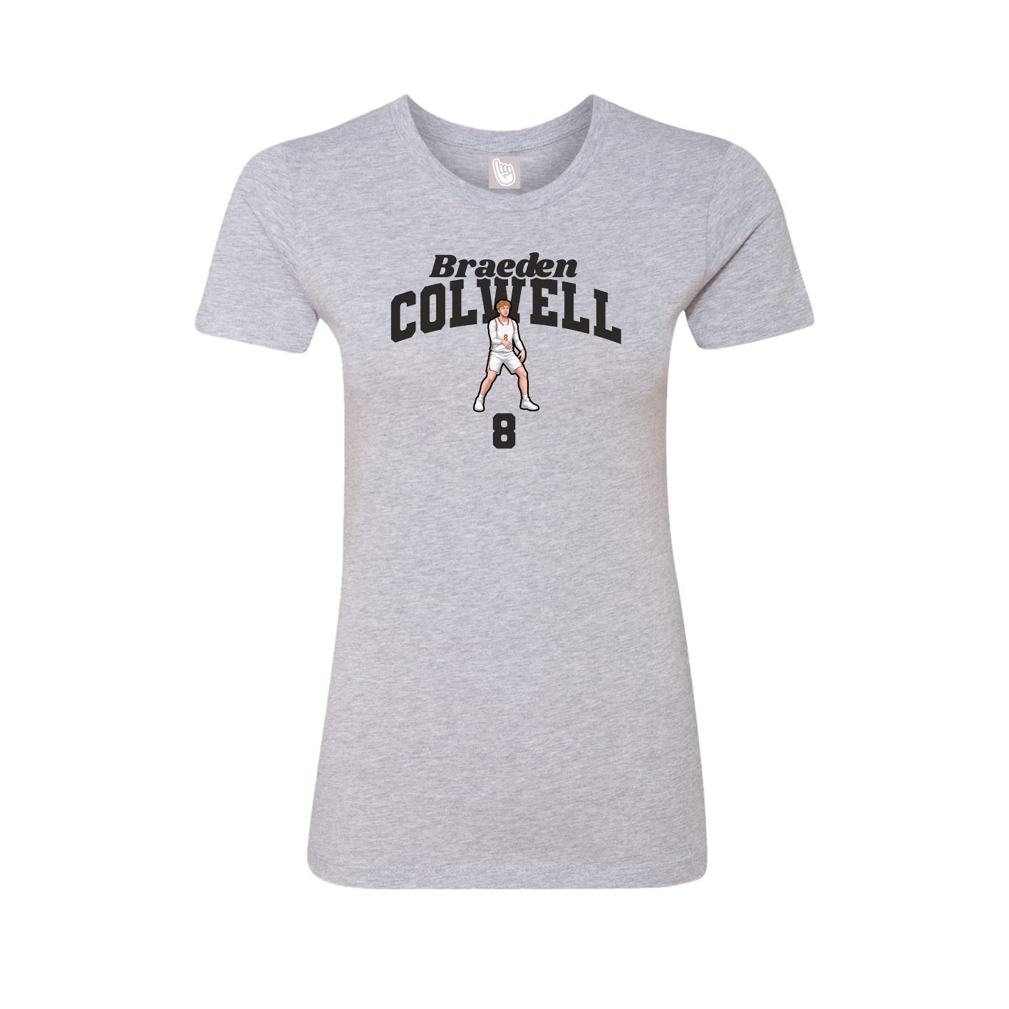 Fitted Women's Tee — Signature Arch in Grey