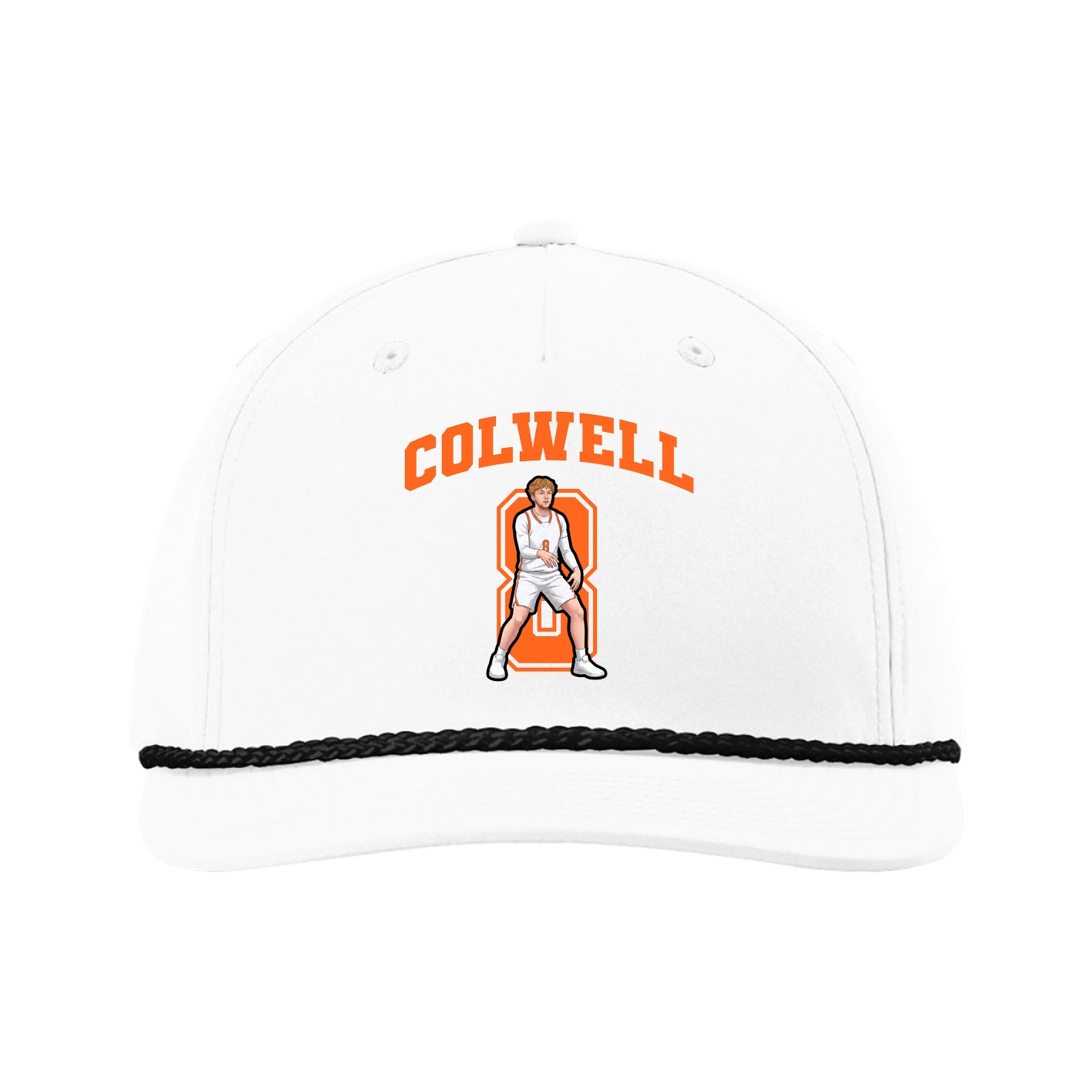 Five-Panel Classic Rope Cap — Number in White