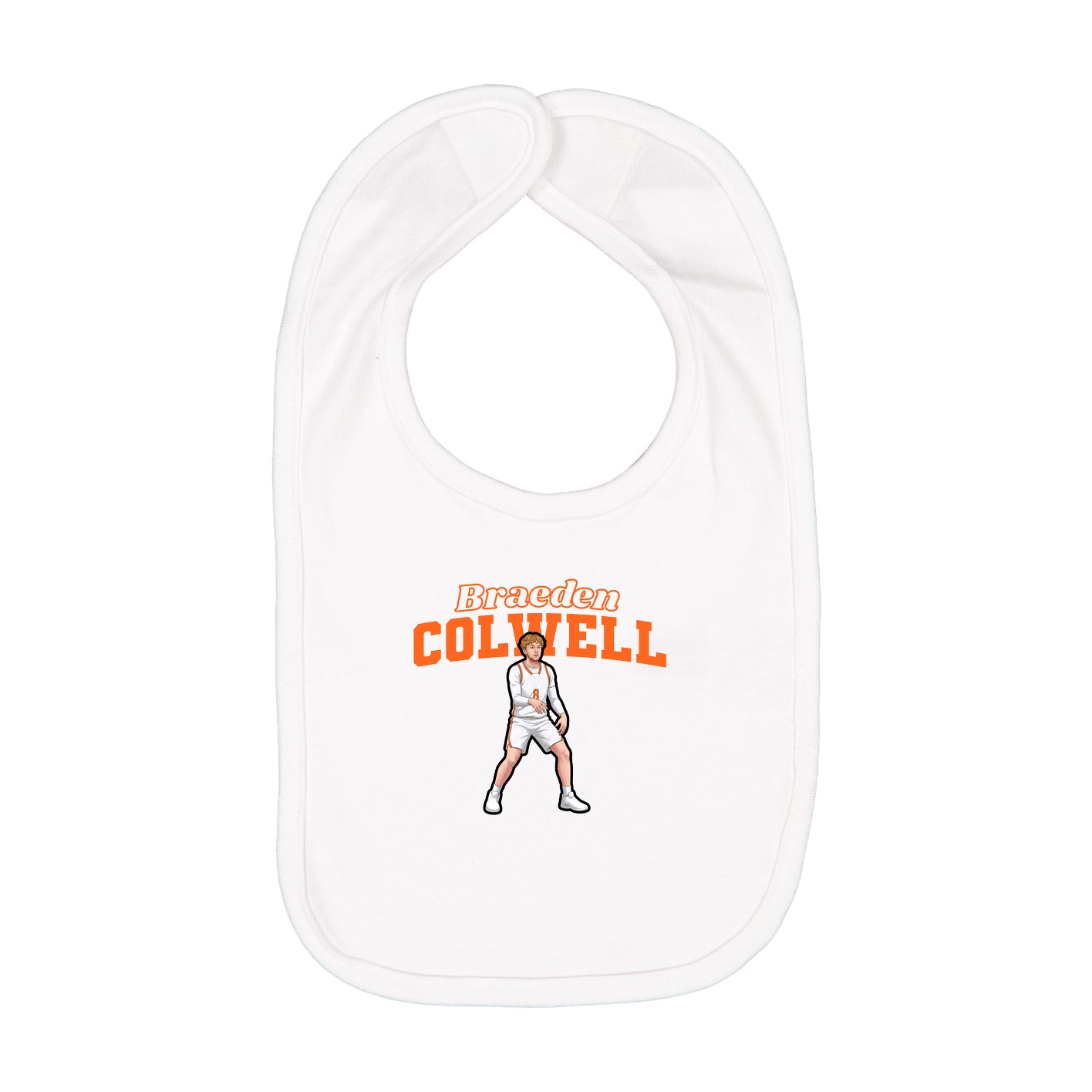 Infant Bib — Name Arch in White