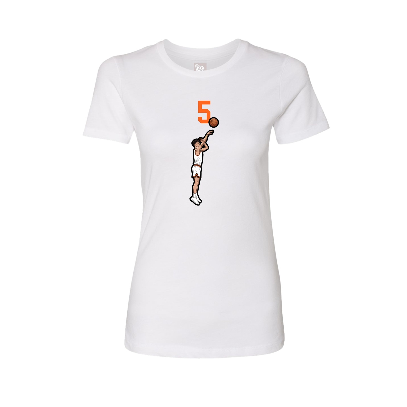 Fitted Women's Tee — Number Top in White