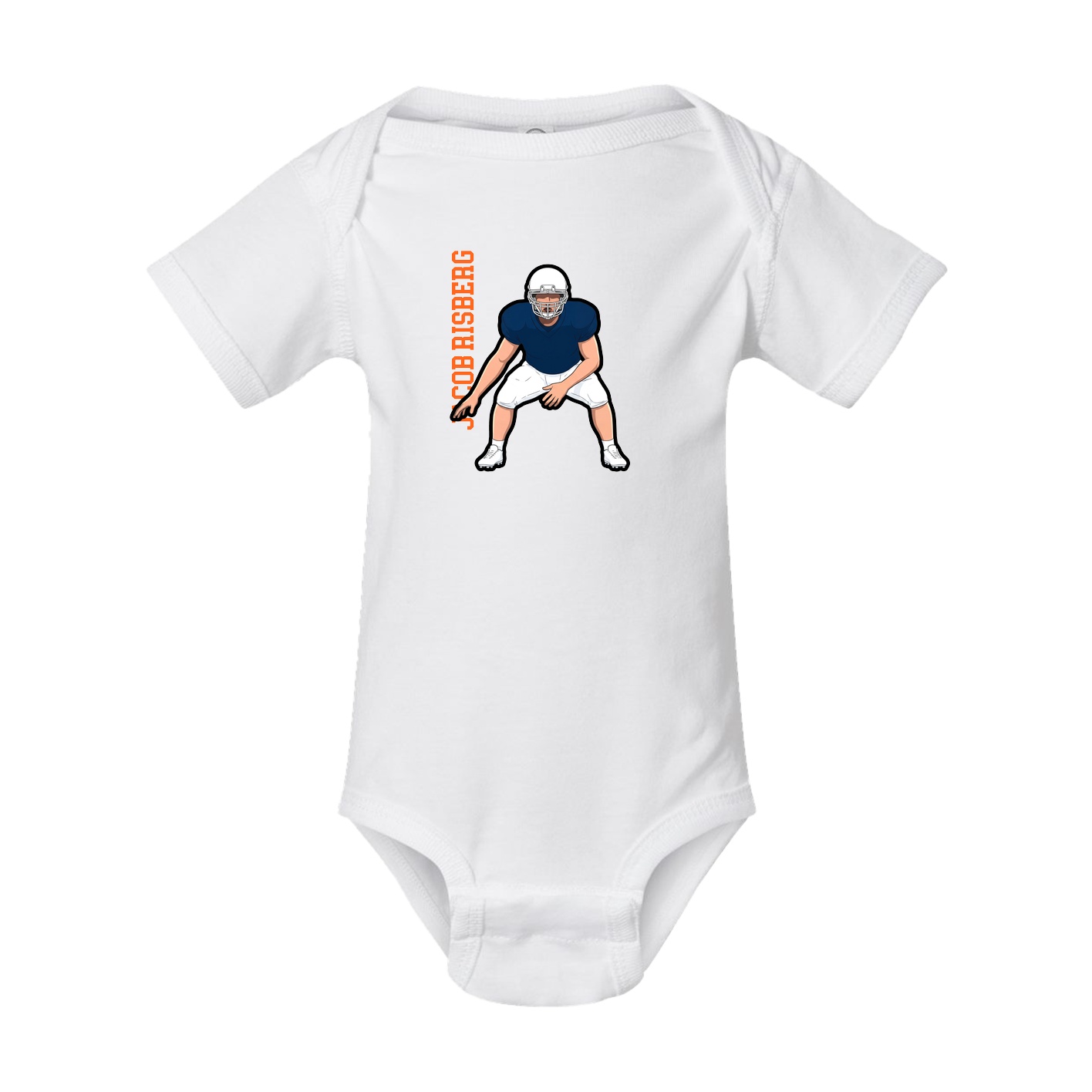 Baby Onesie — Name Vertical in White