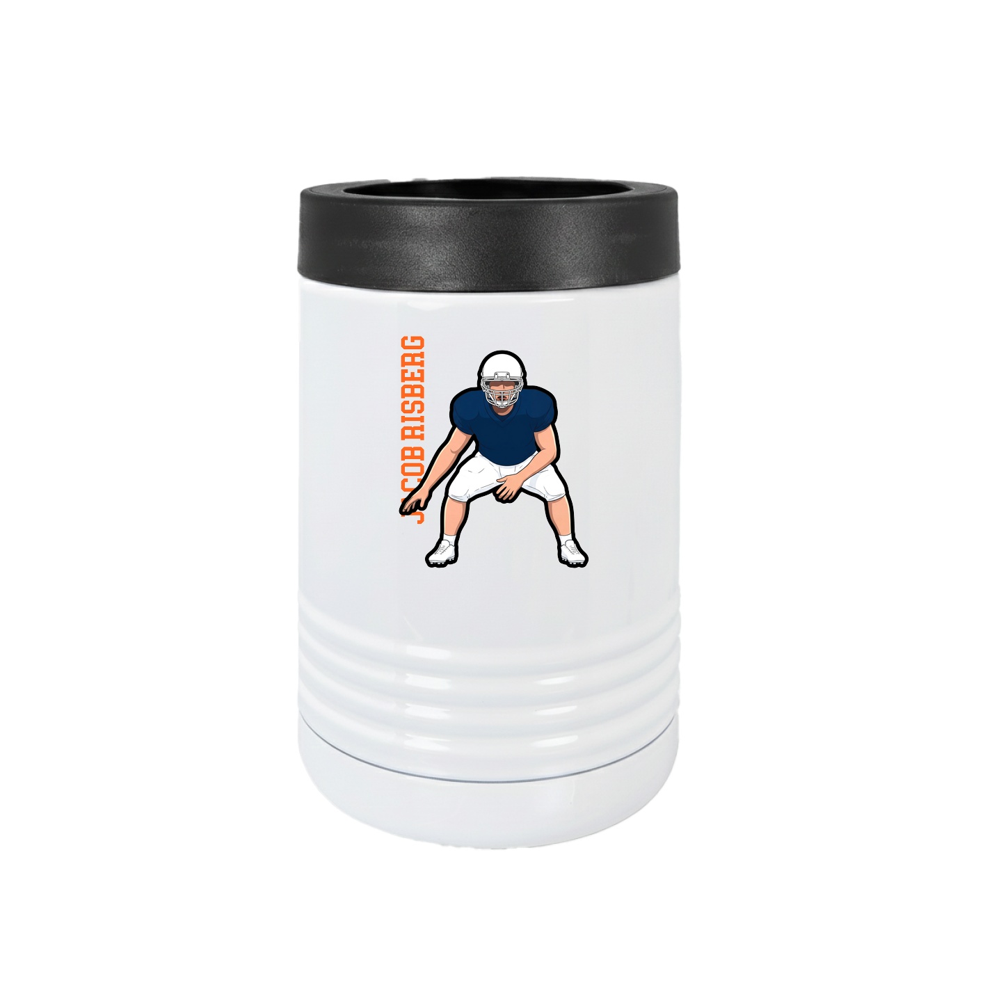 Beverage Holder — Name Vertical in White