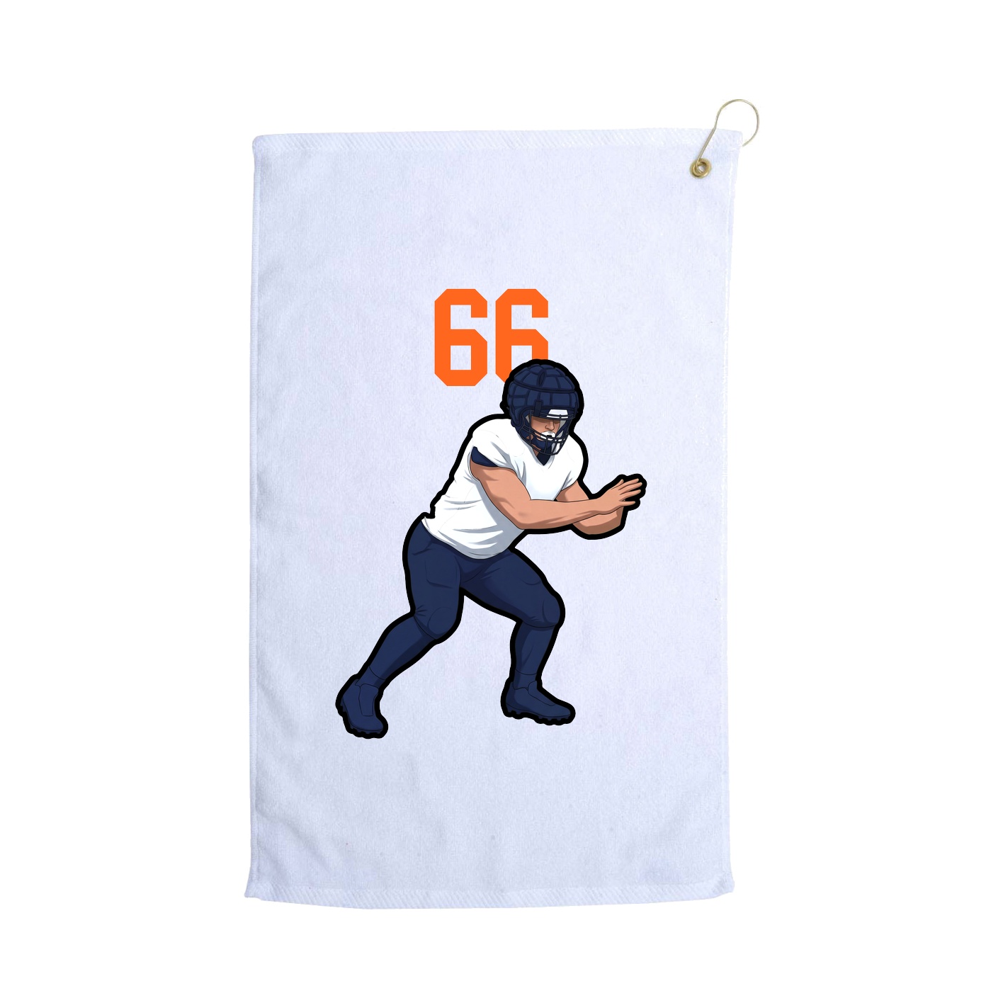 Golf Towel — Number Top in White