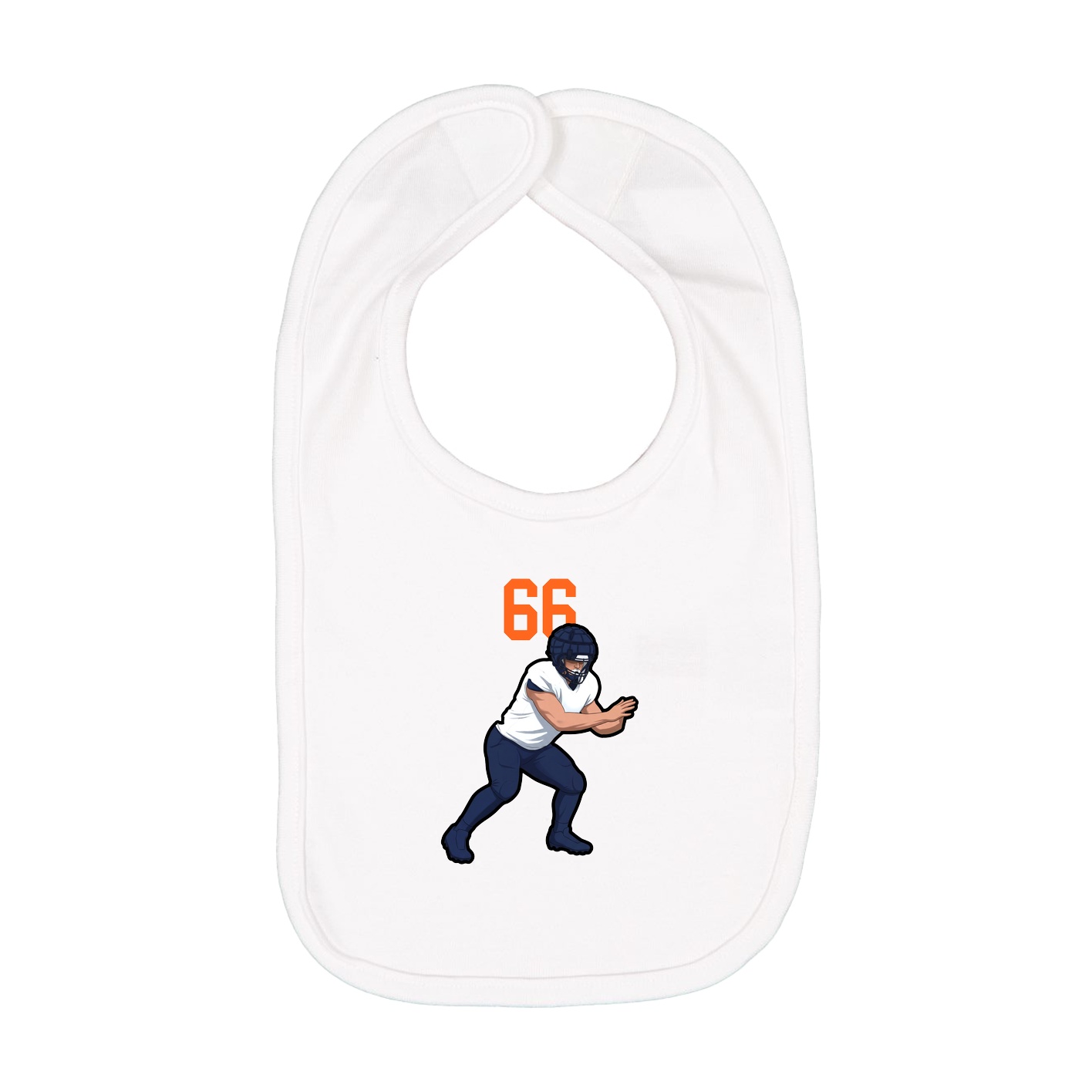 Infant Bib — Number Top in White