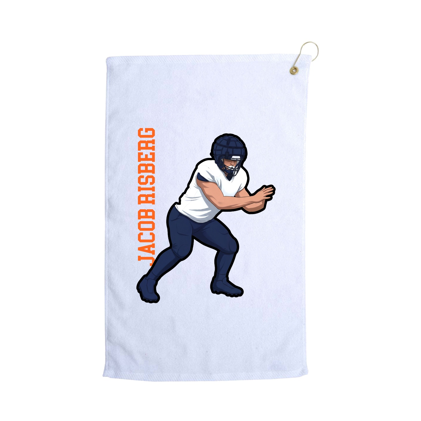 Golf Towel — Name Vertical in White