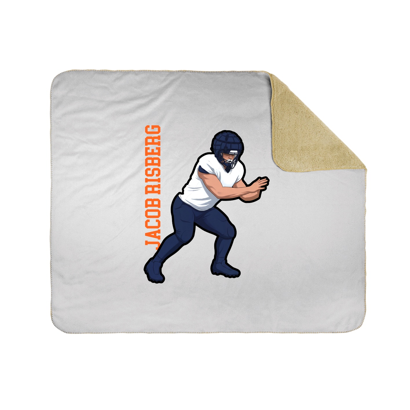 Throw Blanket — Name Vertical in White