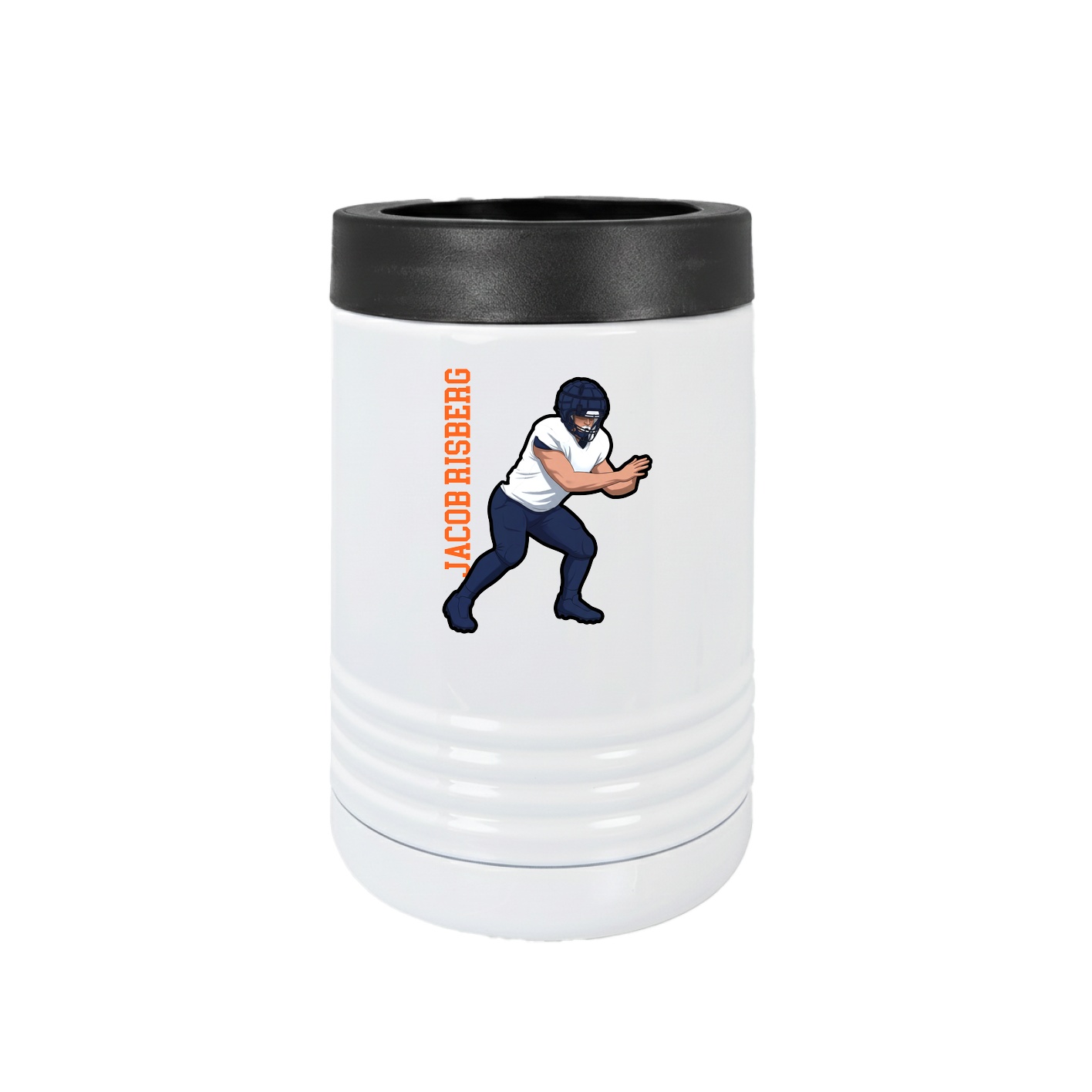 Beverage Holder — Name Vertical in White